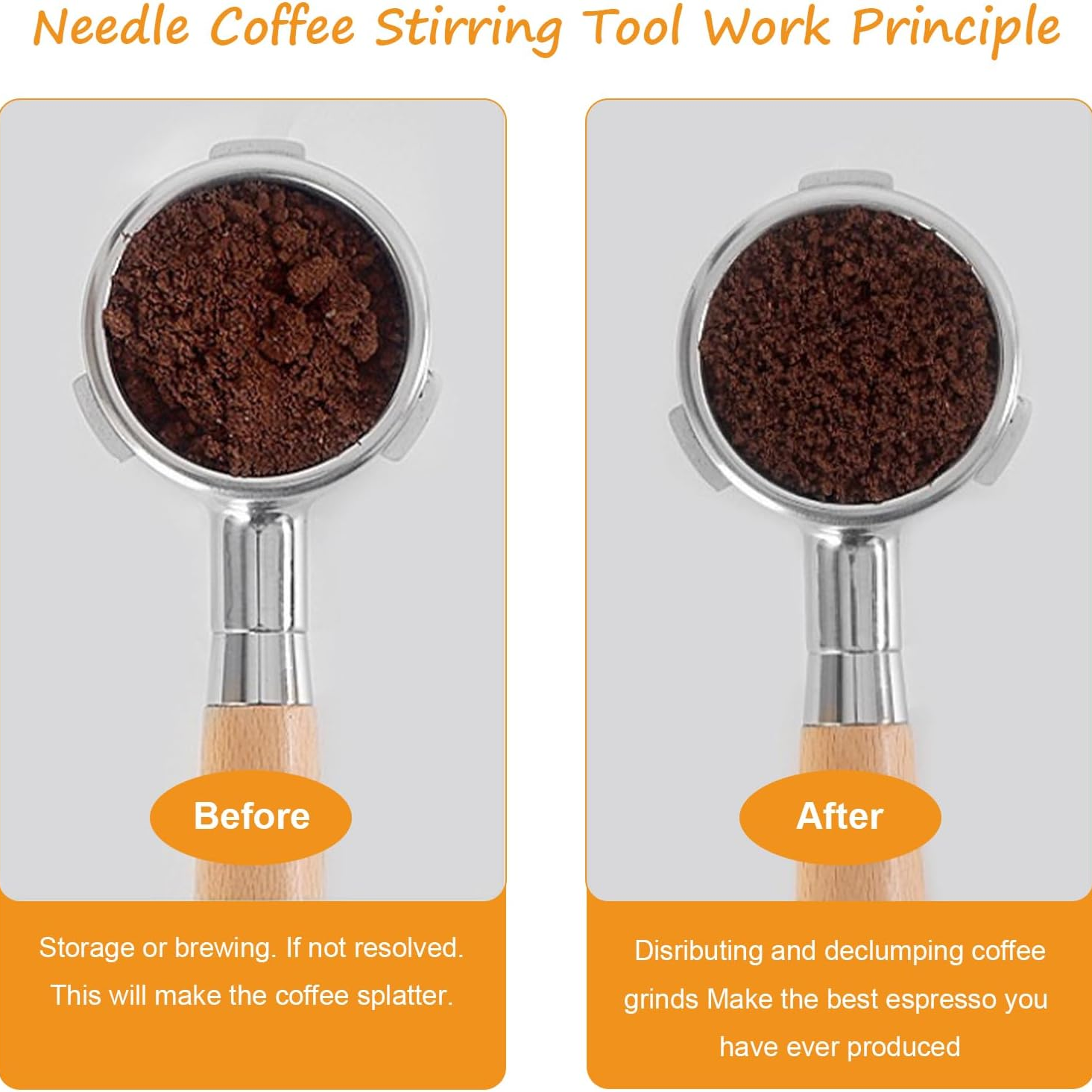 Wood Handle Coffee Stirring Tool Powder Stirrer Barista Leveler WDT Distributor Accessories 2