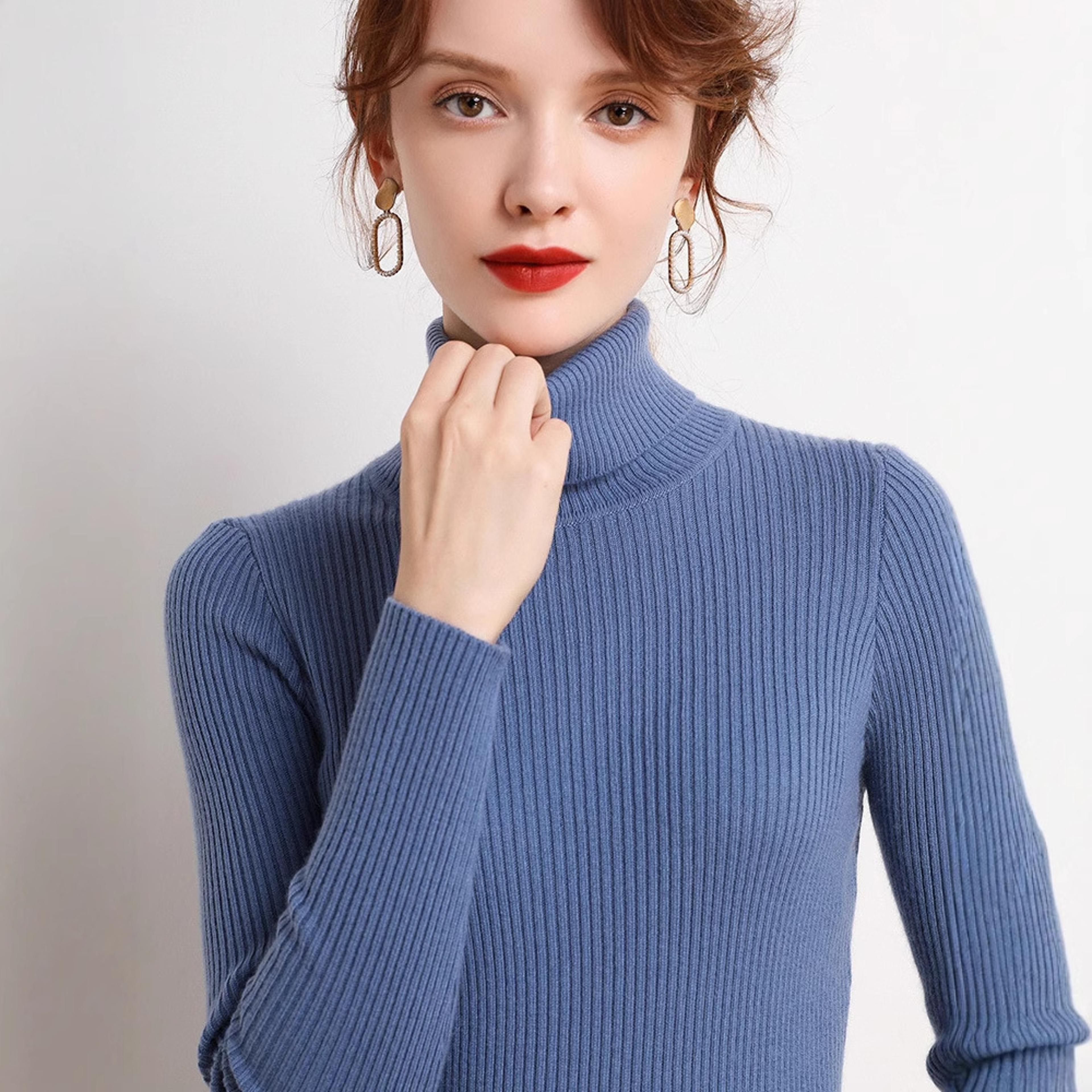 New Autumn And Winter Korean High Neck Sweater Slim Fit Womens Knitted Pullover 0