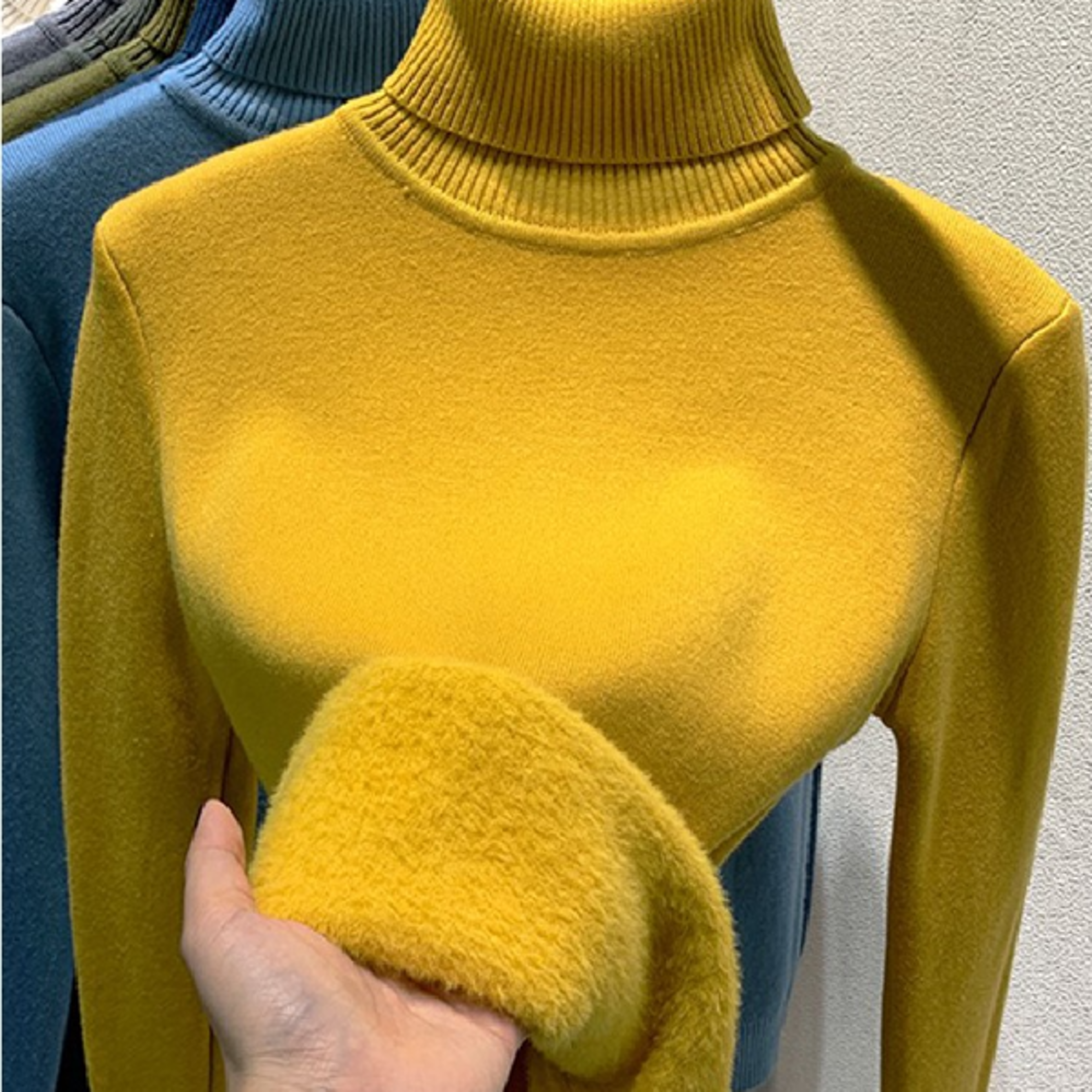 eck Sweater Women Korean Fashion Lined Warm Sueter Knitted Pullover Slim Top Winter Jersey Knitwear