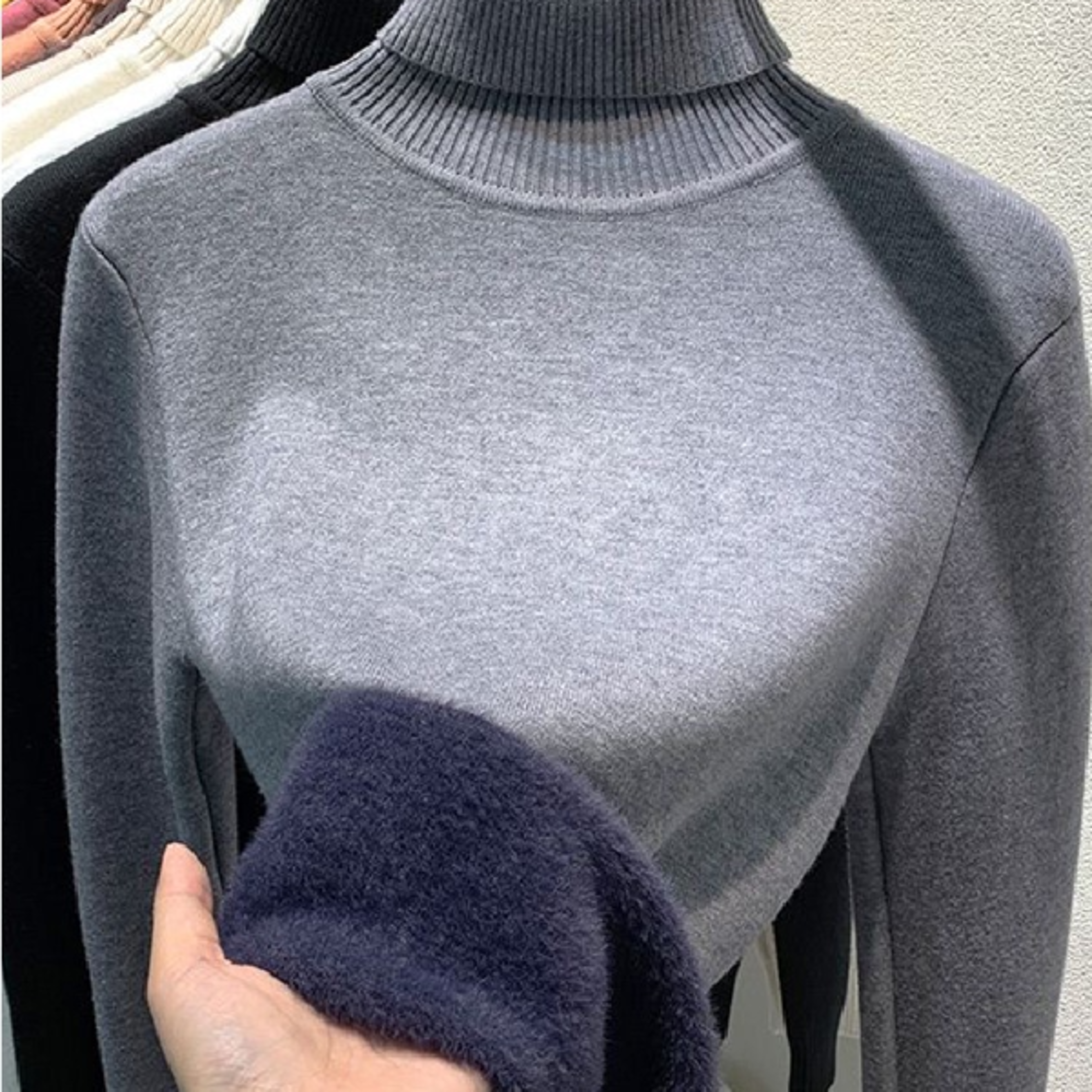 eck Sweater Women Korean Fashion Lined Warm Sueter Knitted Pullover Slim Top Winter Jersey Knitwear