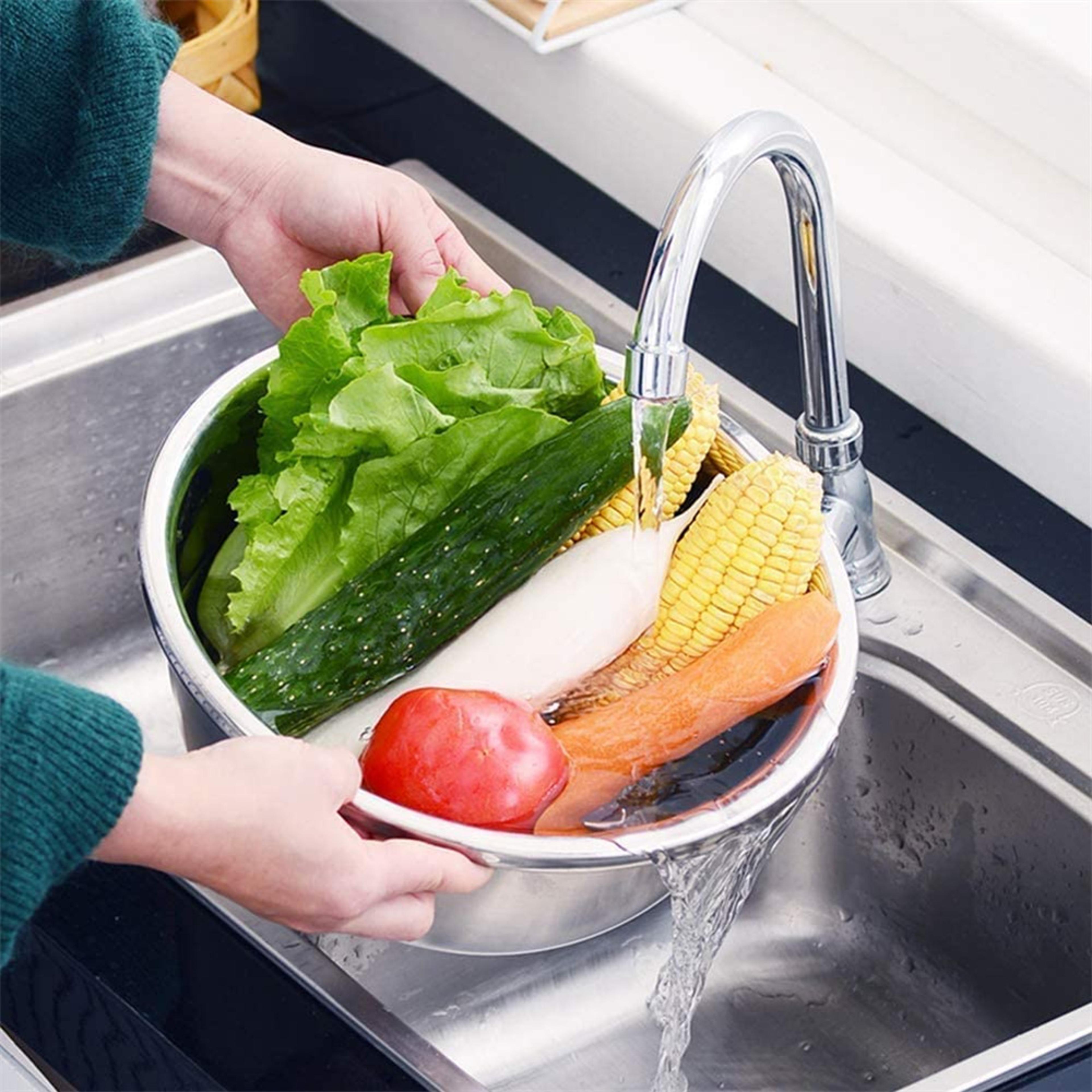 Stainless Steel Vegetable Cutter Salad Maker Multifunctional Basin For Kitchen Use 5