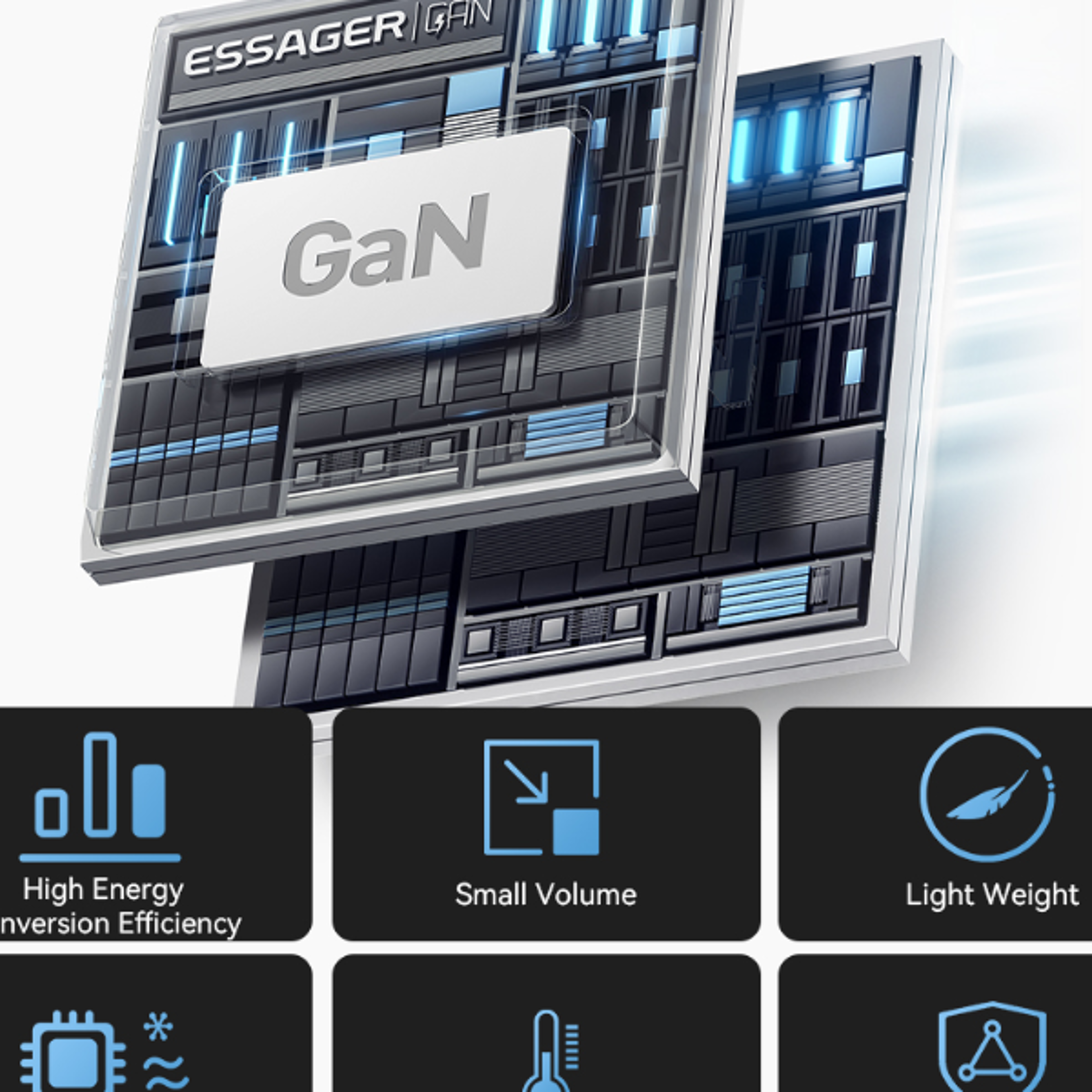 Essager 65W GaN Charger with Retractable Cable PD Fast Charging for Laptop Macbook iPhone 16 15 14