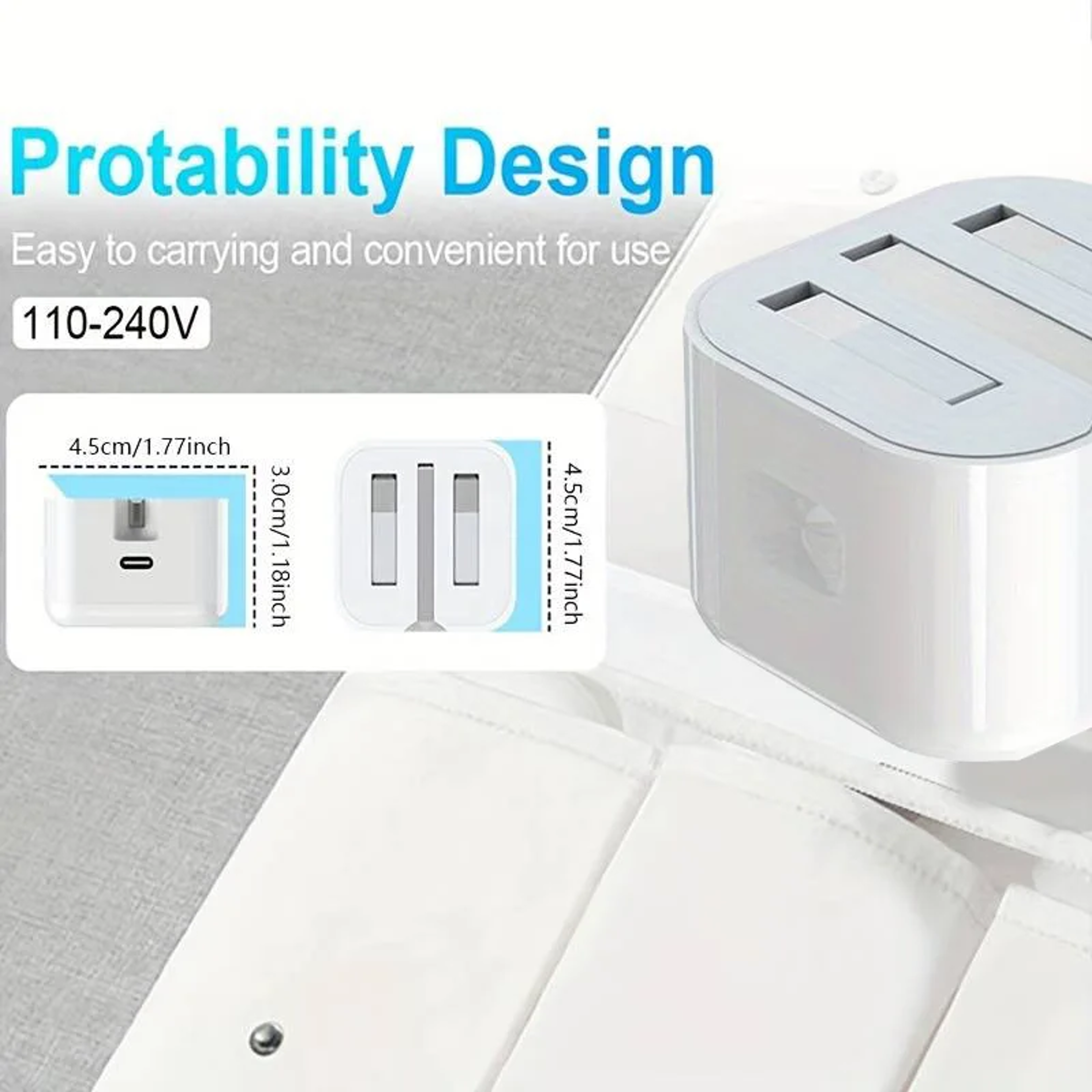 Fast Charging Travel Wall IPhone Quick ChargeW Type C Power Adapter Charger 1