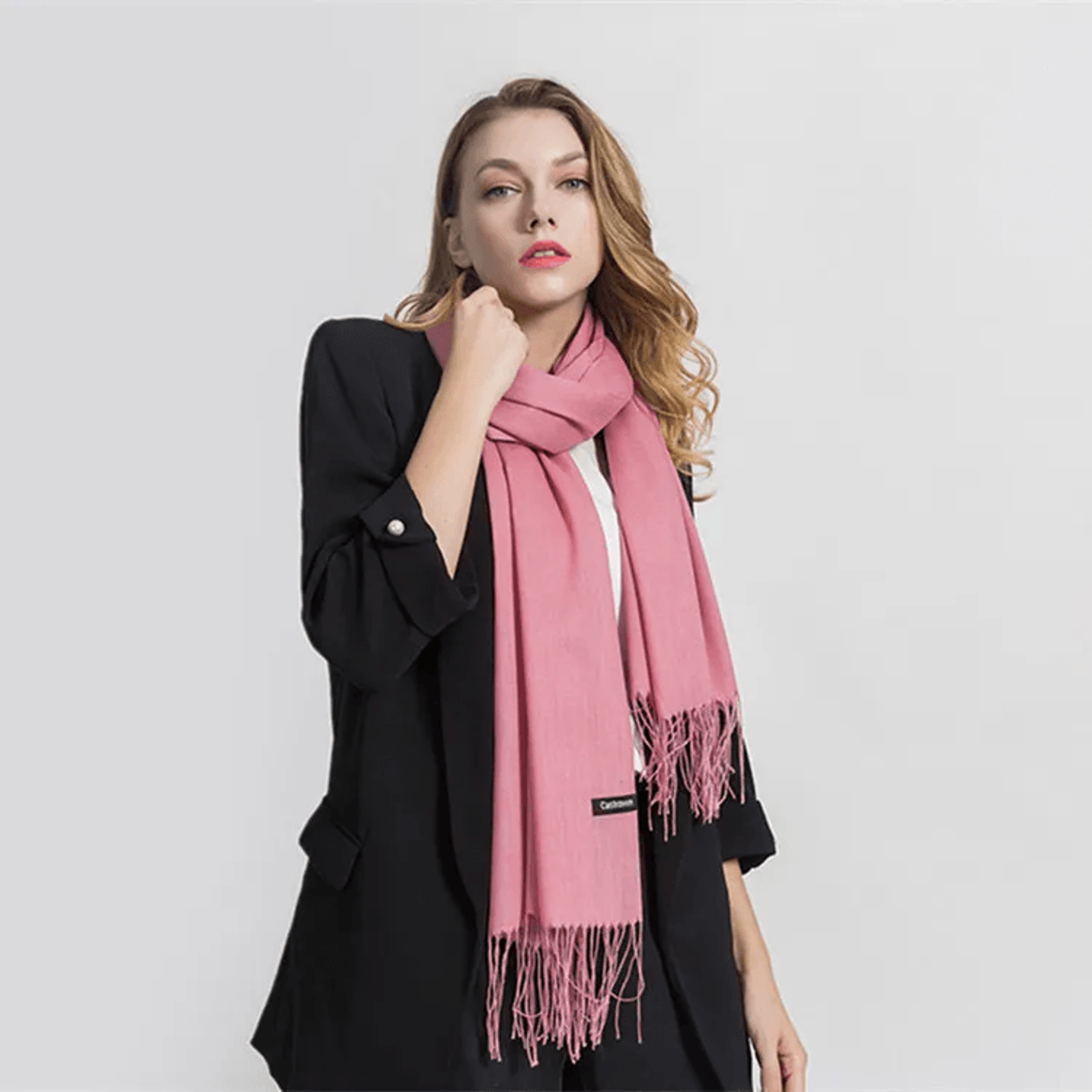 Neutral tone cashmere scarf for men