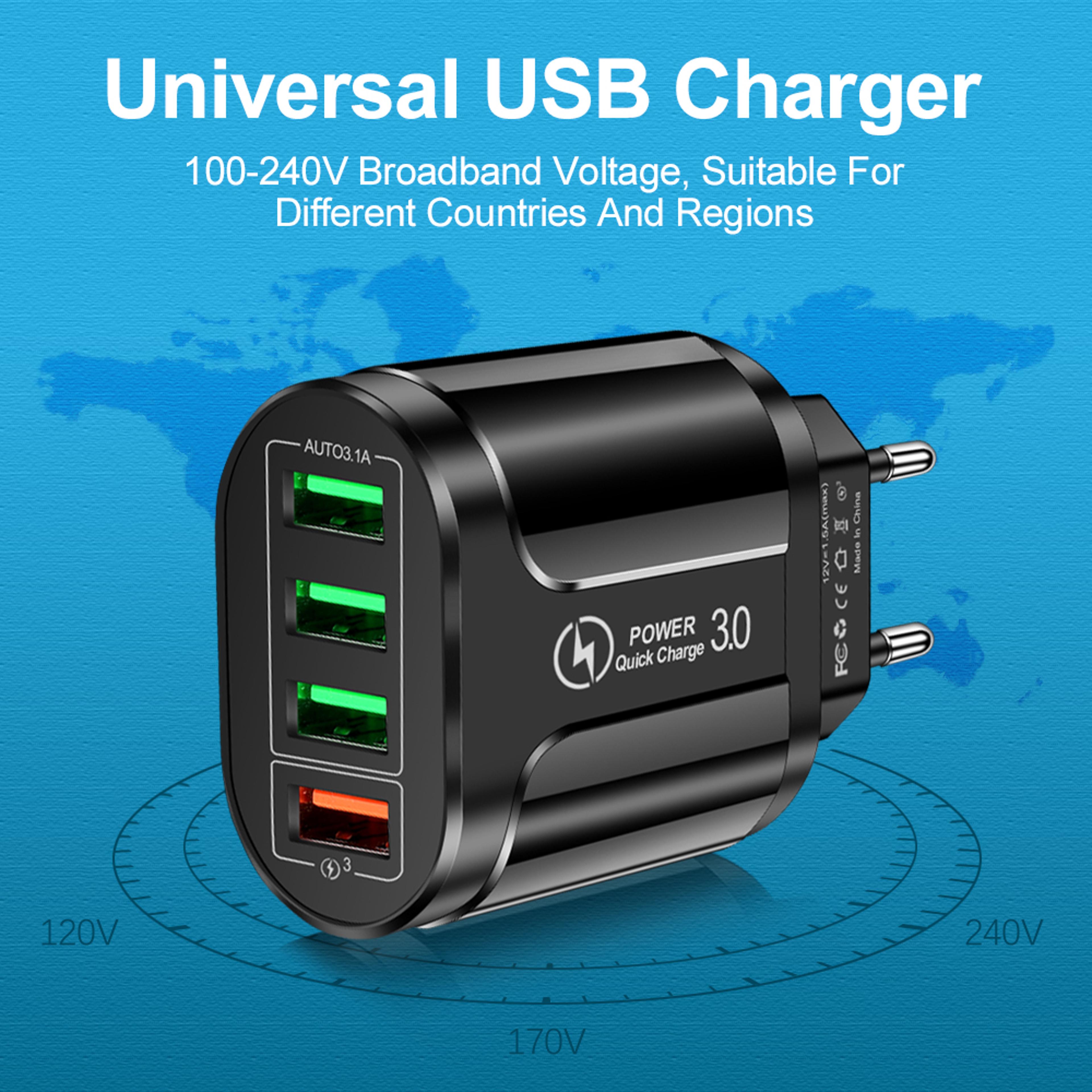 Travel Adapter Charging For IPhone Samsung Xiaomi Mobile Ports 4