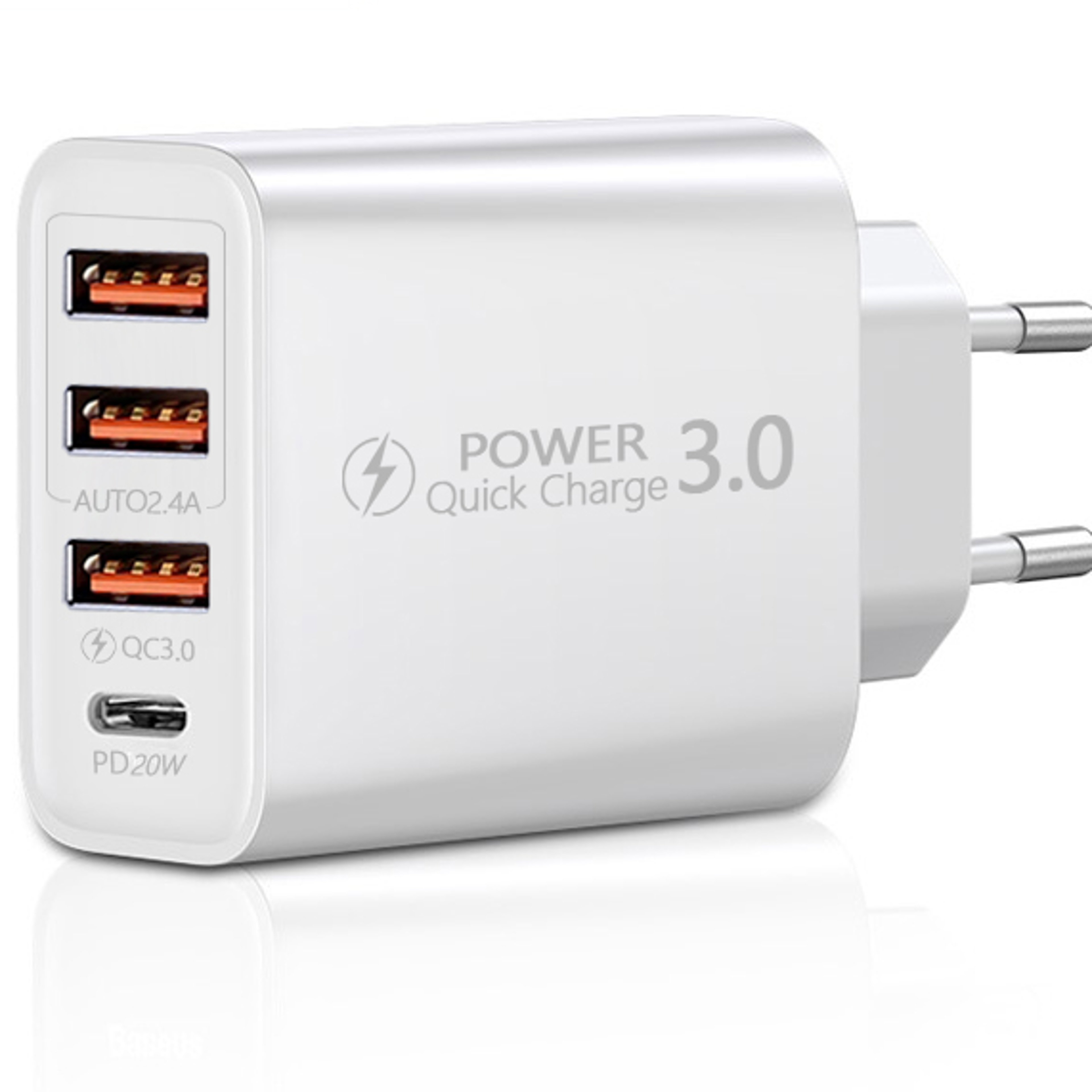 30W USB PD Fast Charger 4 Ports PD Type C Quick Charge Phone Charger Adapter For iPhone15 Pro Samsun