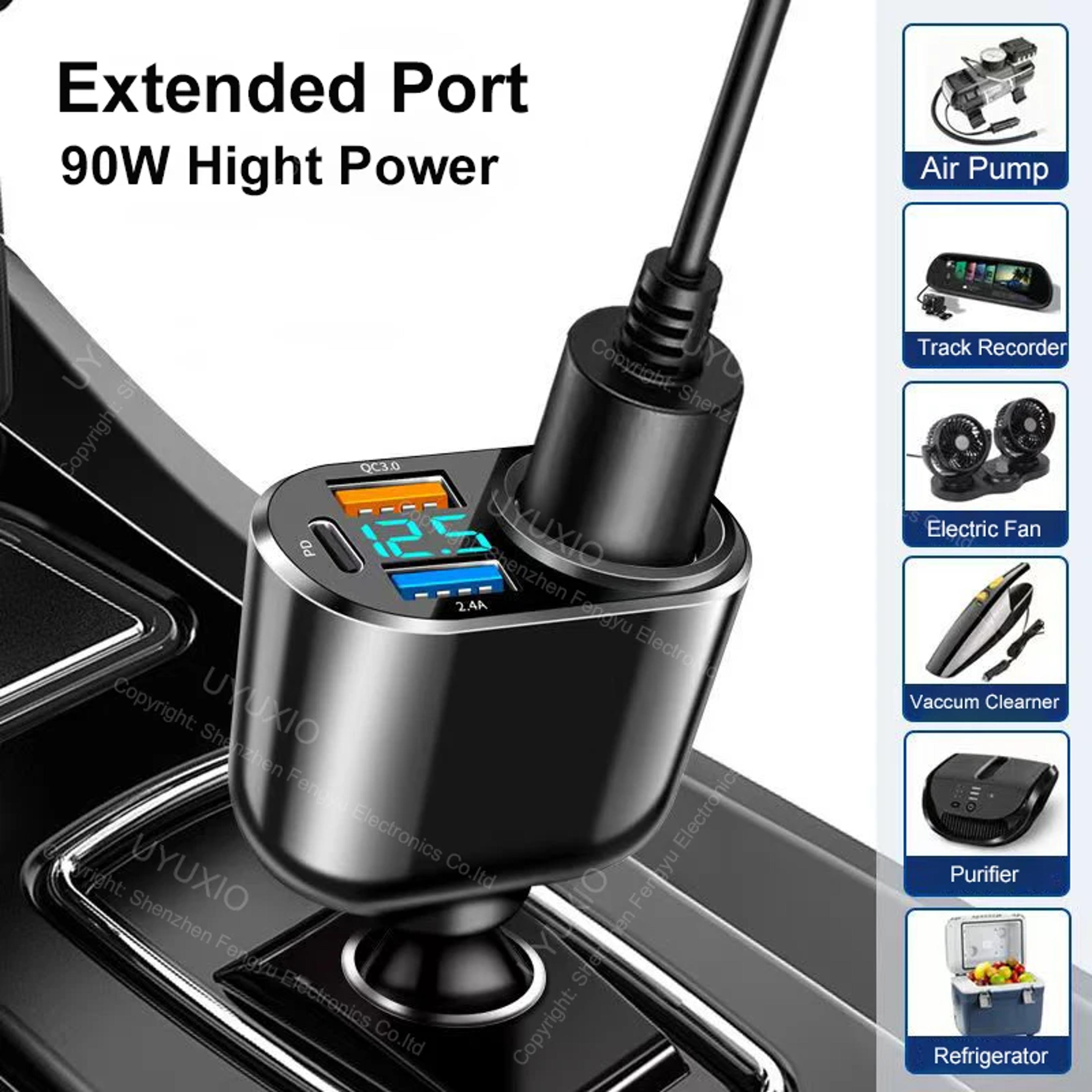 Extend Port Super PD Fast Charge Phone Charger Adapter With Voltage Display For IPhone Samsung 2