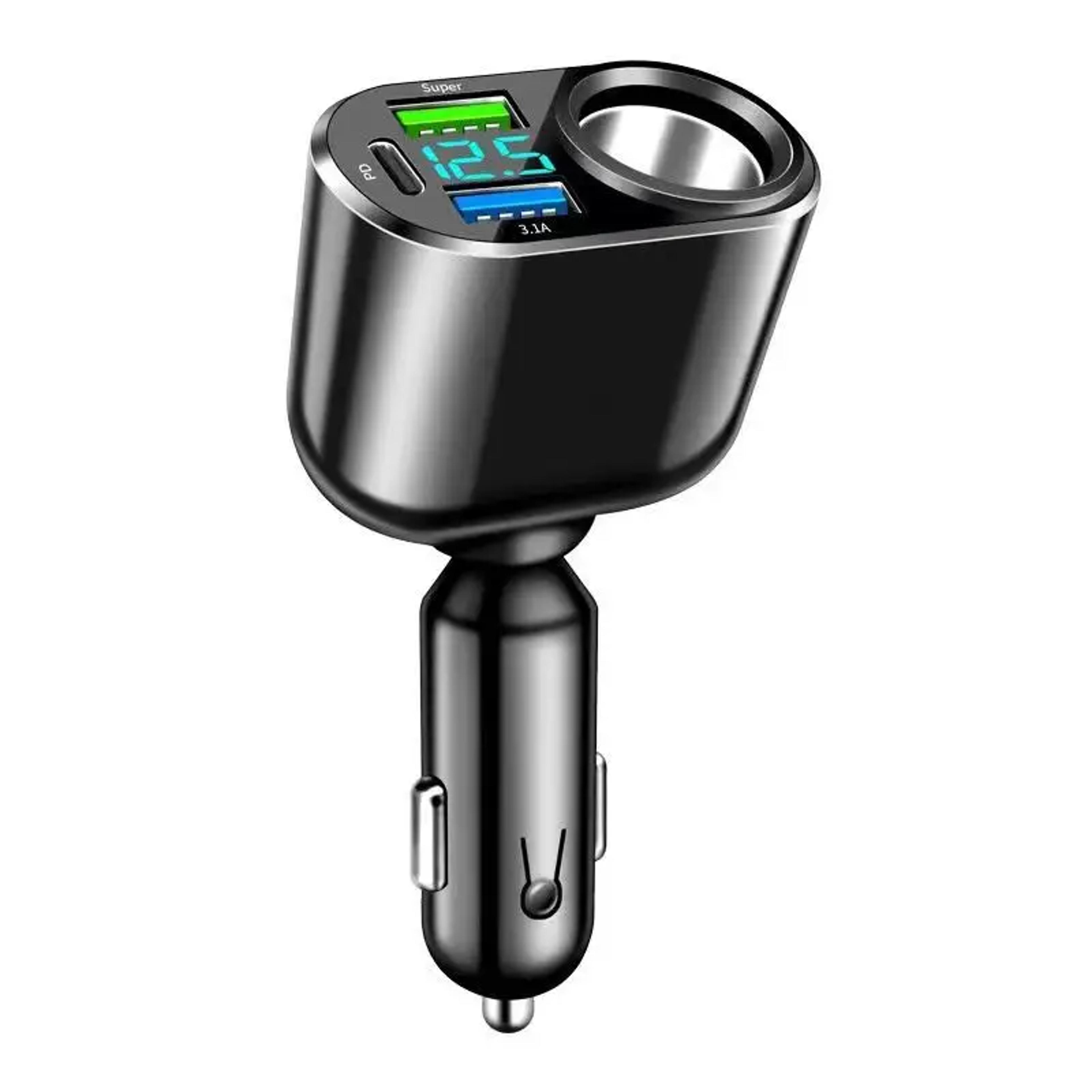Extend Port Super PD Fast Charge Phone Charger Adapter With Voltage Display For IPhone Samsung 0