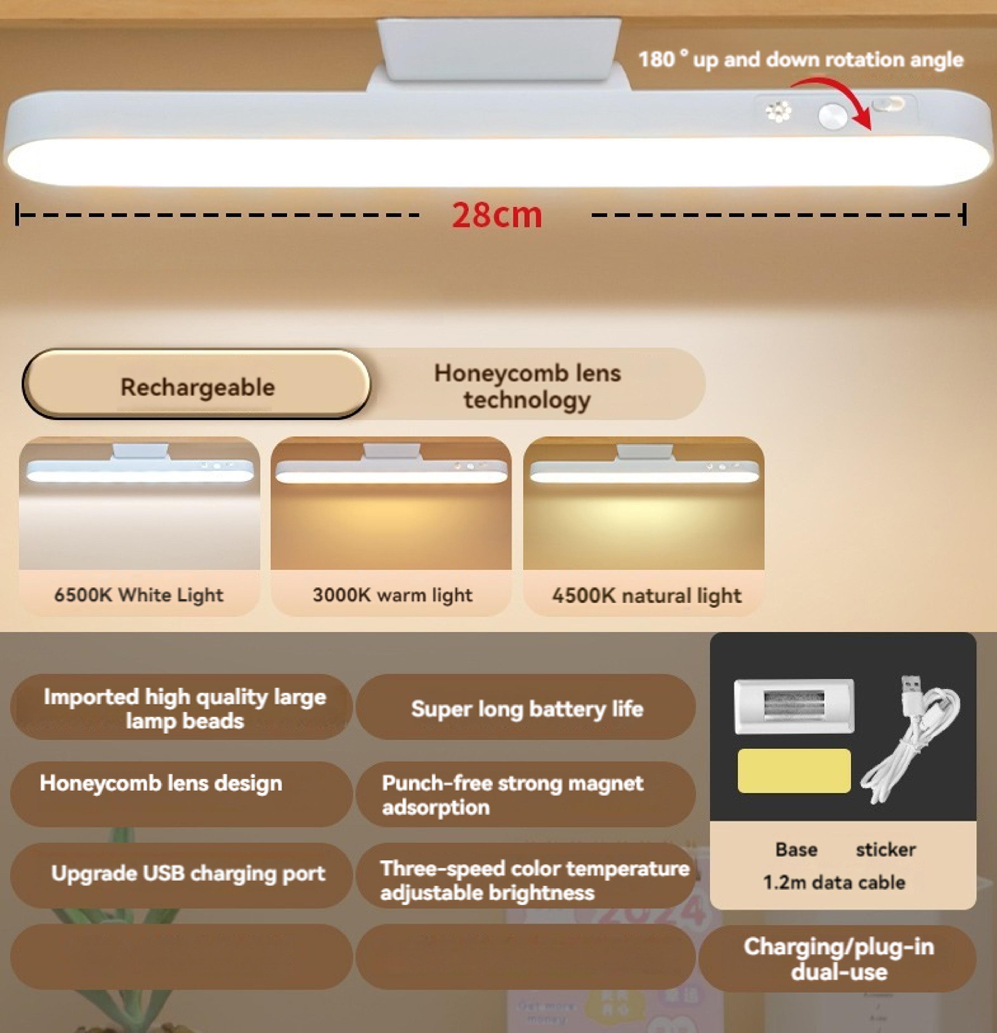 USB Rechargeable Clamp Light For Bedroom Eye Care Dimmable Study Light With Colors For Dormitory Re 6