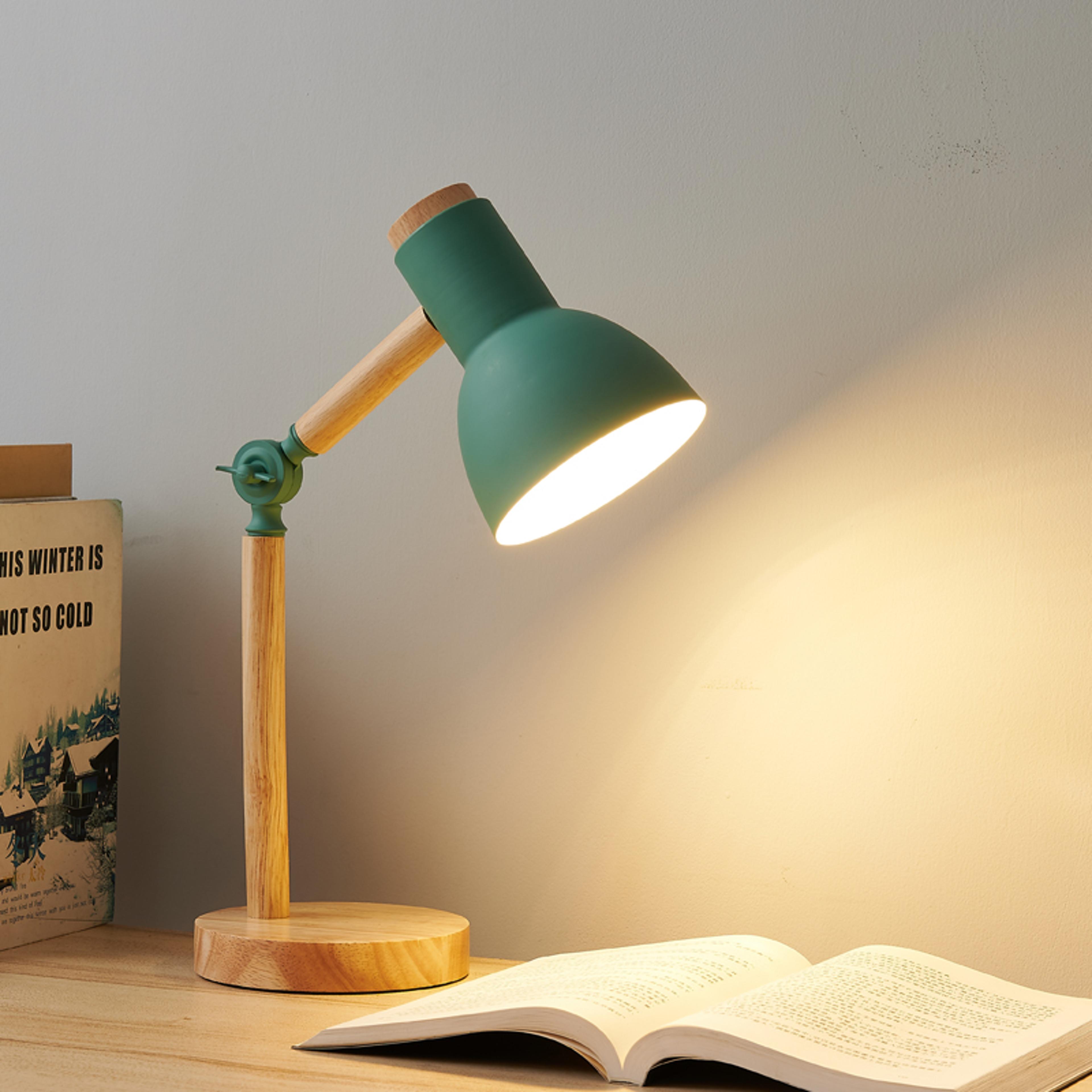 Wooden Art LED Desk Light Creative Nordic Table Lamp Simple Turn Head Eye Protection Bedside Lamp 3