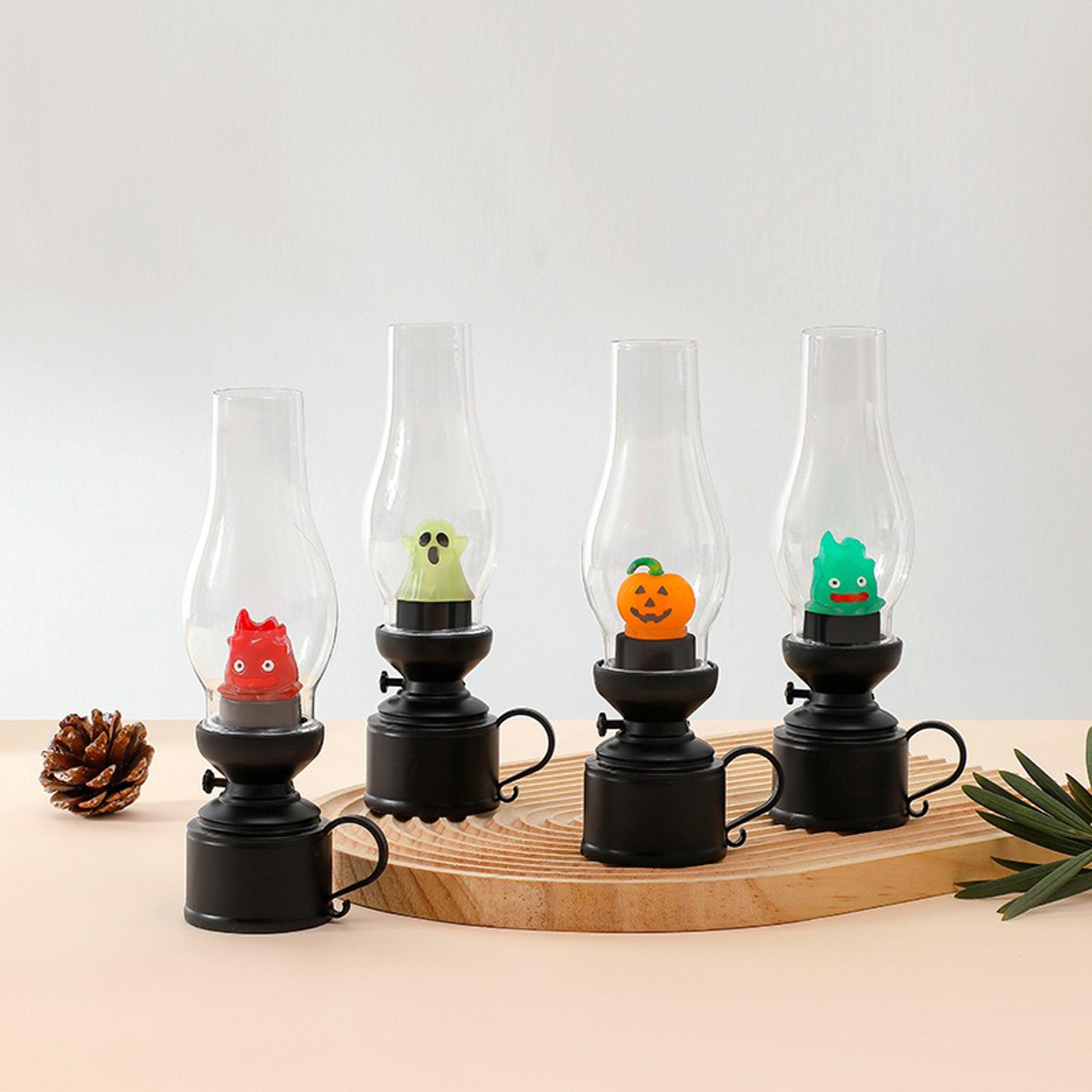 Cartoon Anime Kerosene Lamp Halloween Retro Decorative Candle Light Calcifer Flameless Night Light  2