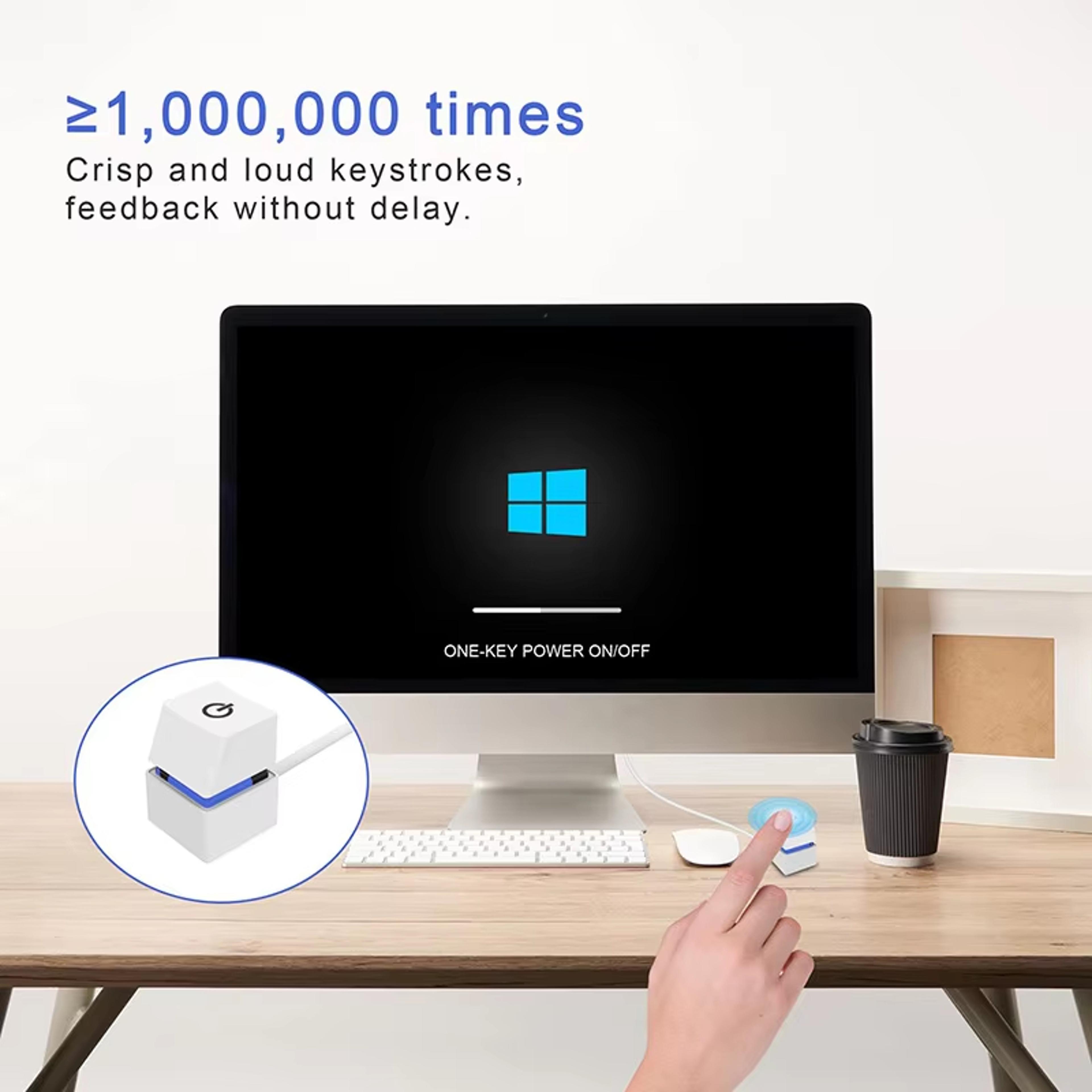 LED Computer Desktop Switch NNBILI Colorful Square Button External Startup Power OnOff BlackWhite C 5