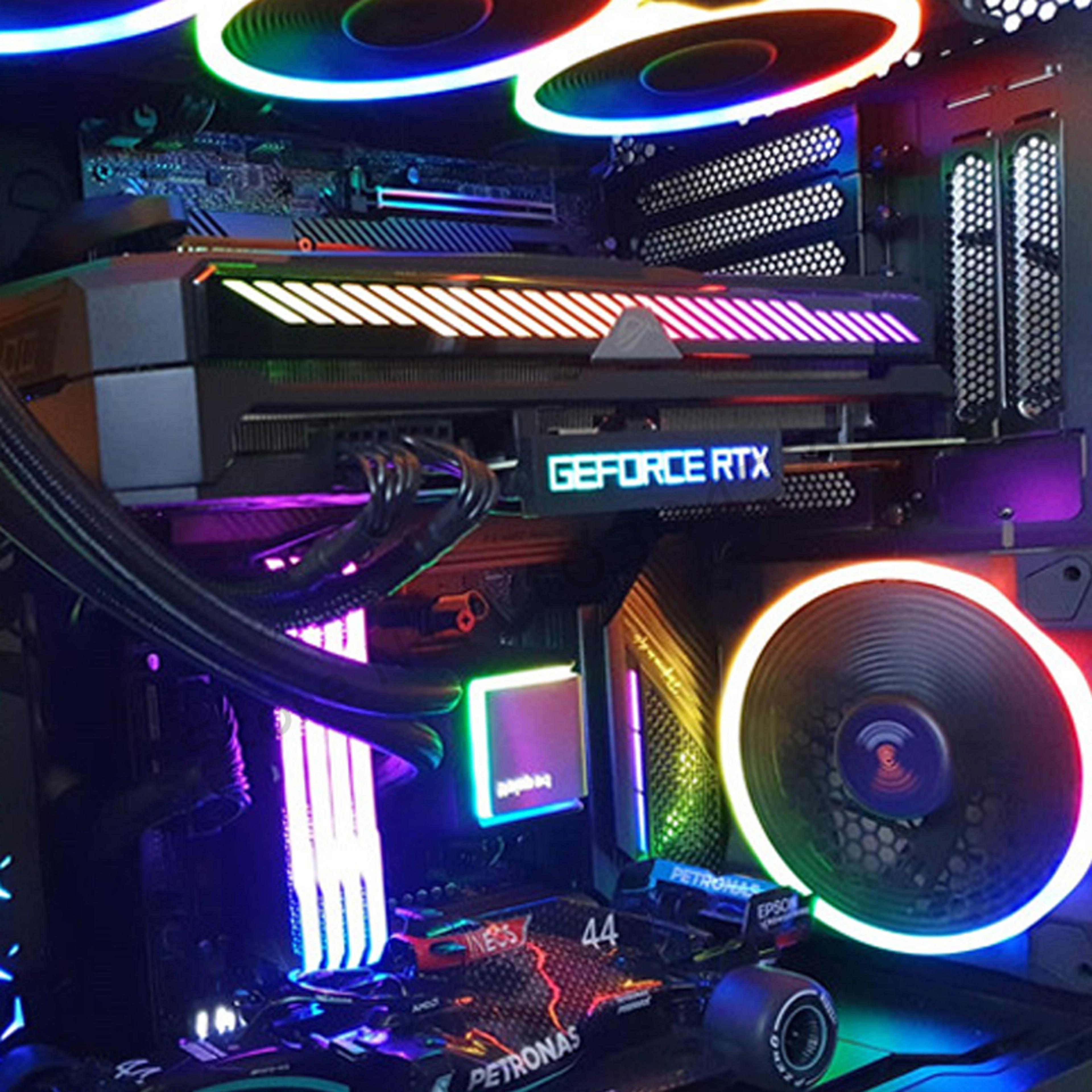 VGA Lightboard Graphics Card AURA SYNC Backplate With RGB Lighting Effects 4