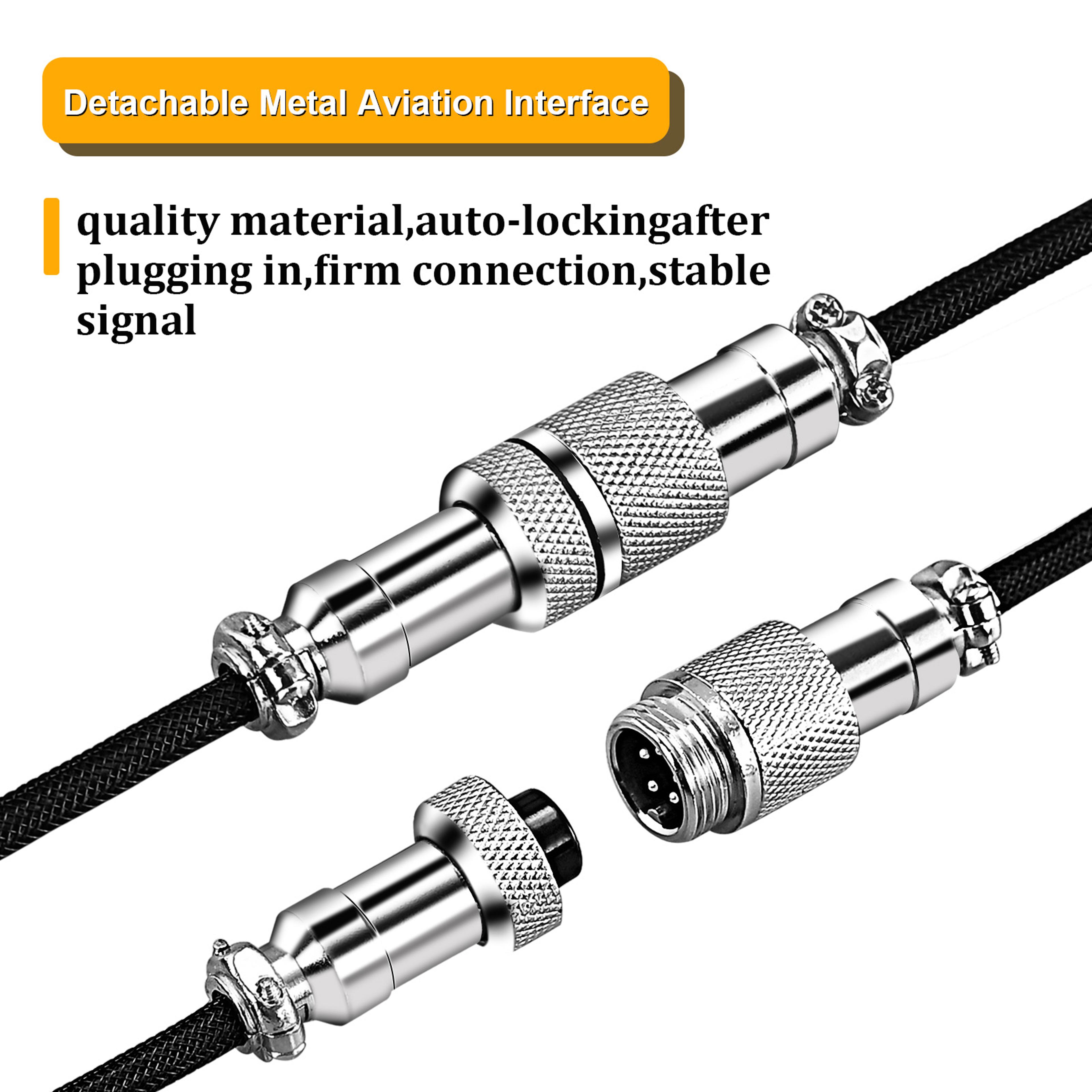 USB Keyboard Coiled Cable Mechanical Keyboard Wire Aviator Connector For Desktop Computer 2