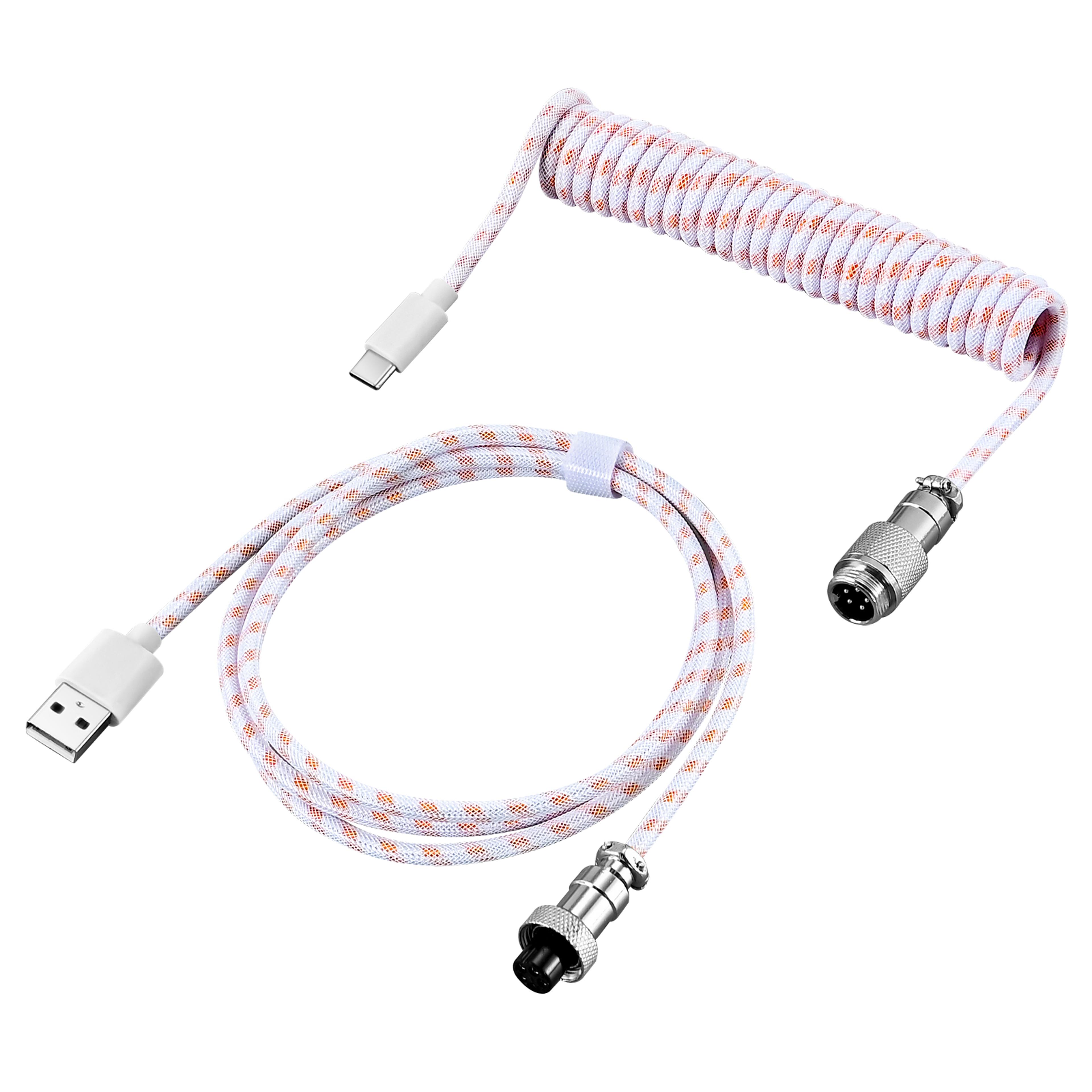 USB Keyboard Coiled Cable Mechanical Keyboard Wire Aviator Connector For Desktop Computer 8