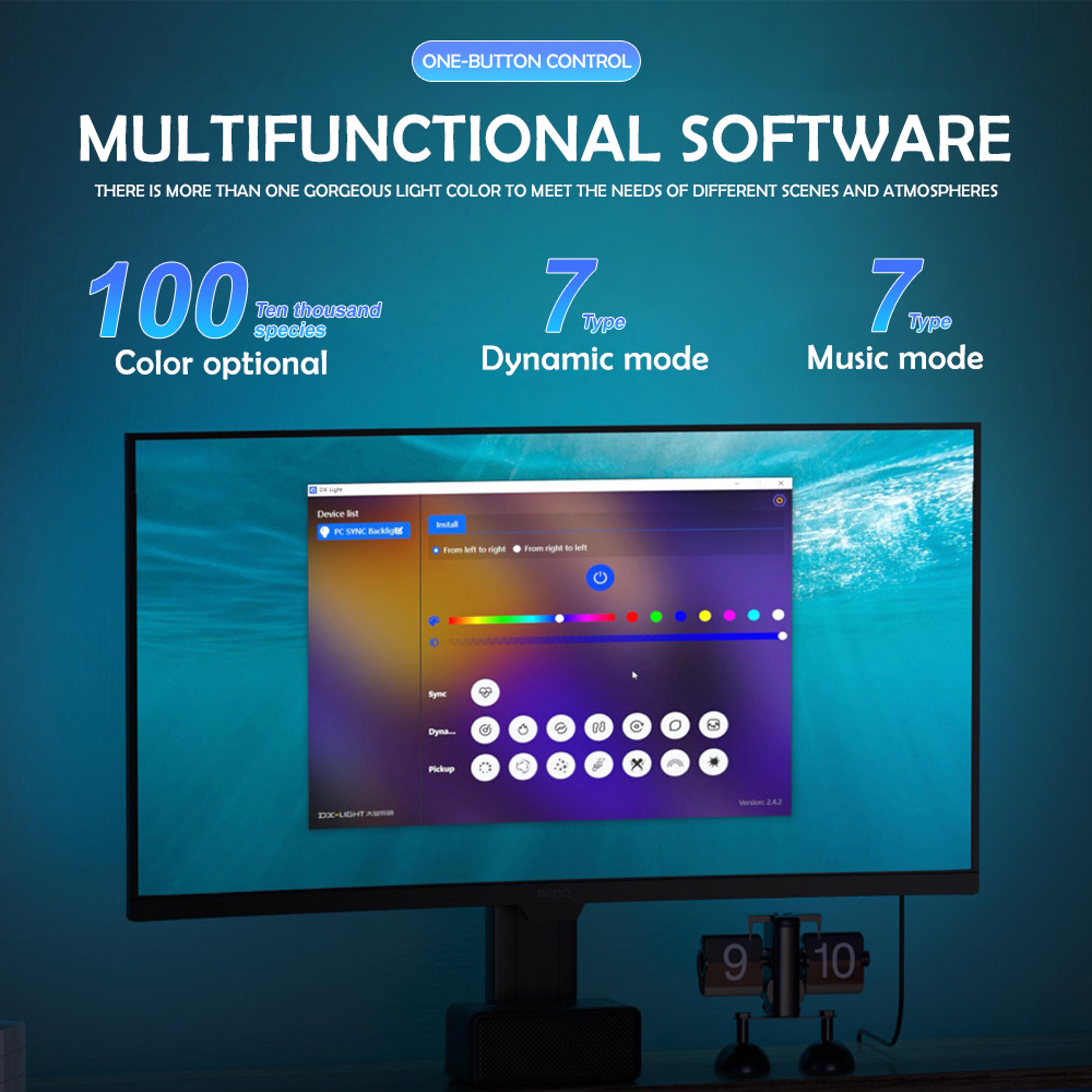 Monitor Backlight LED Strip Lights PC Sync Atmosphere Music Screen Decor 1