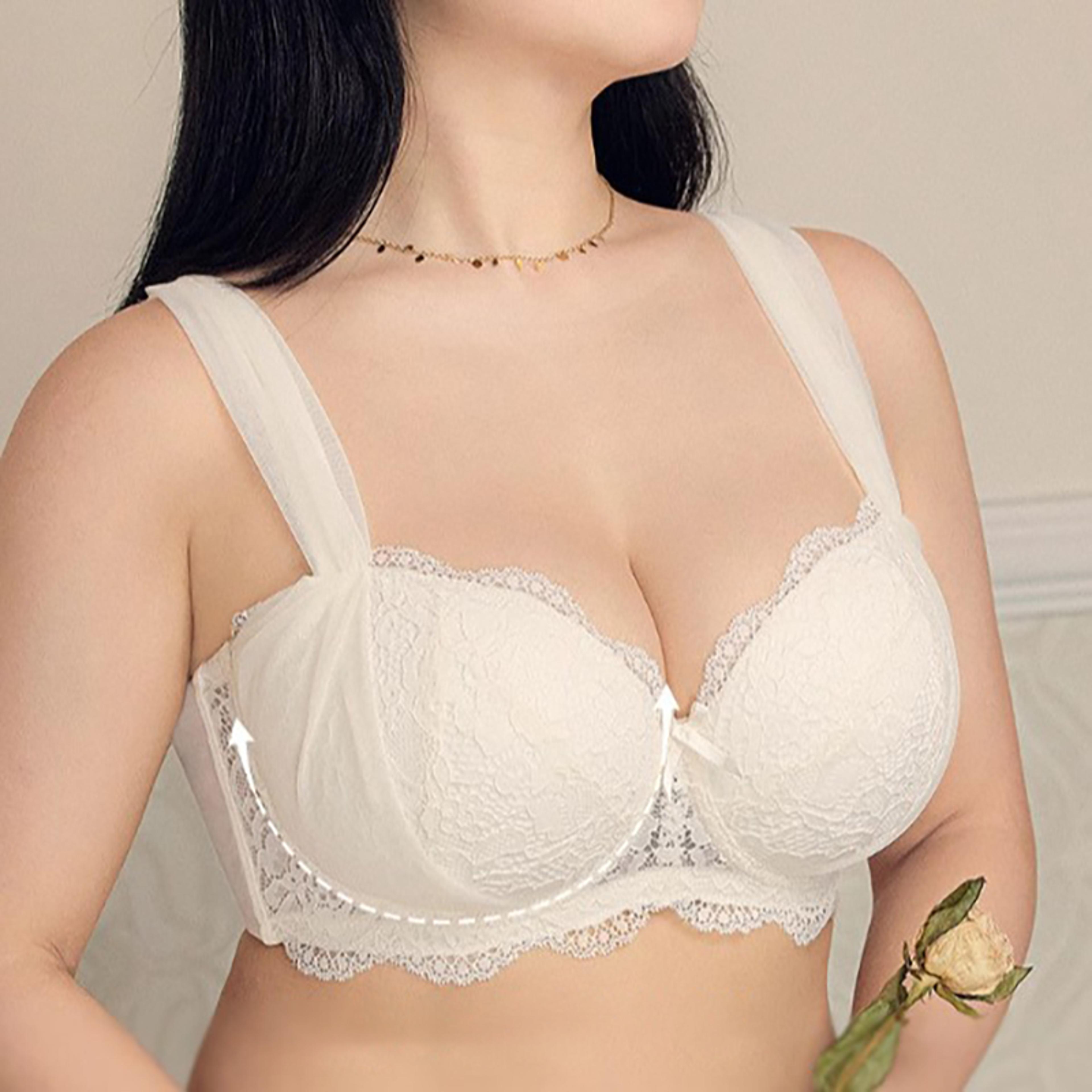 french lace push-up bra, big chest support, large size anti-sagging lingerie for women