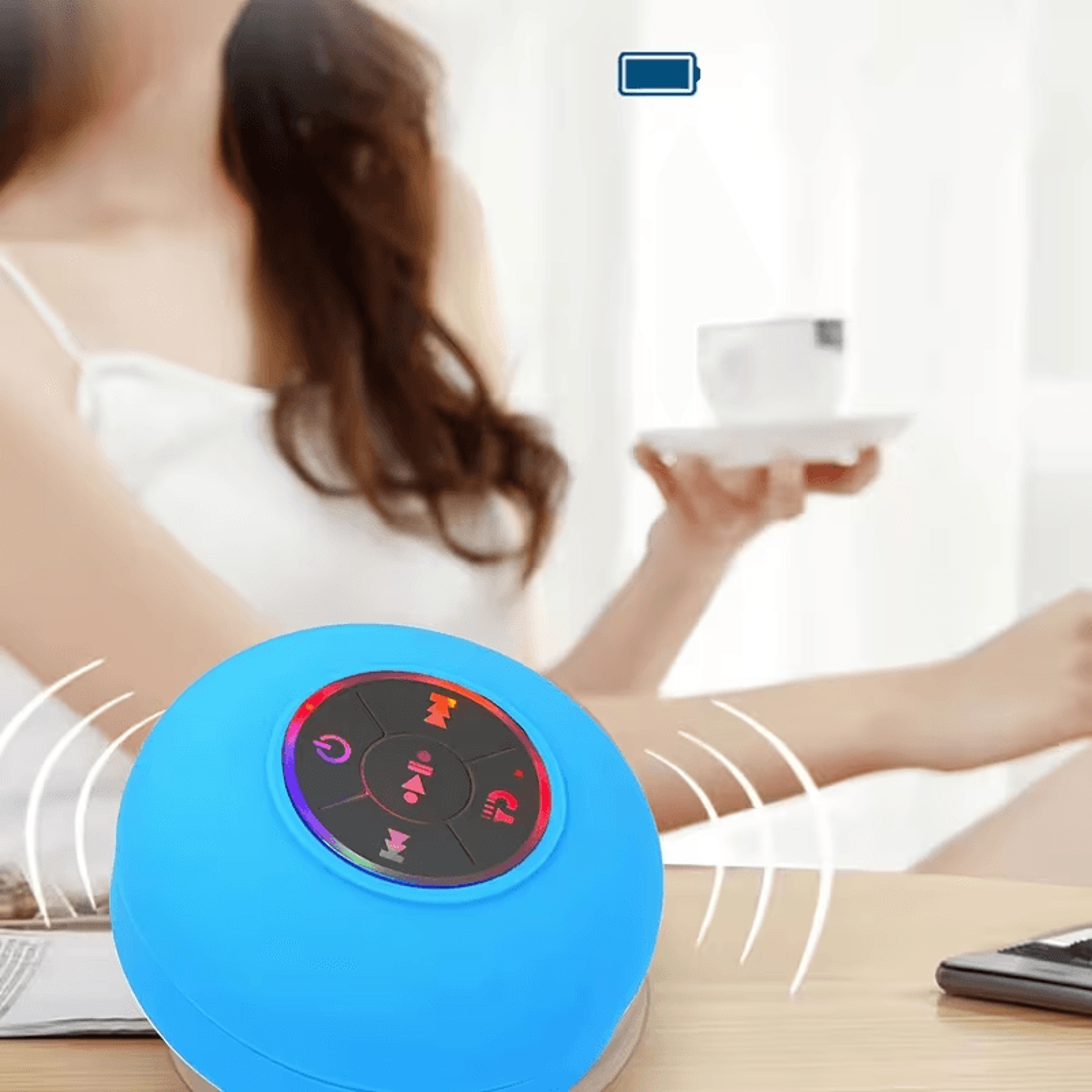 handsfree mic speaker for bathroom use