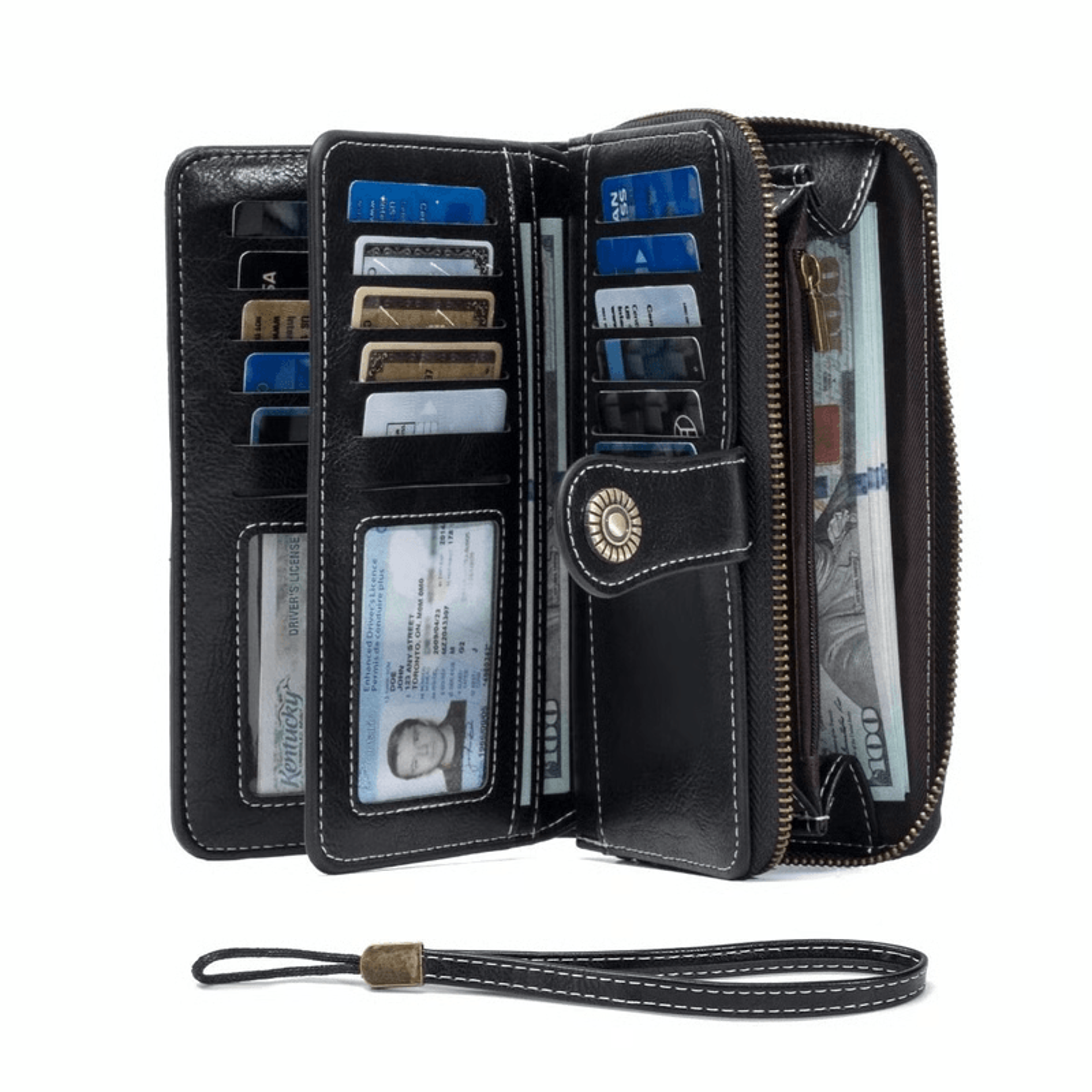 rfid protected wallet clutch for crowded places