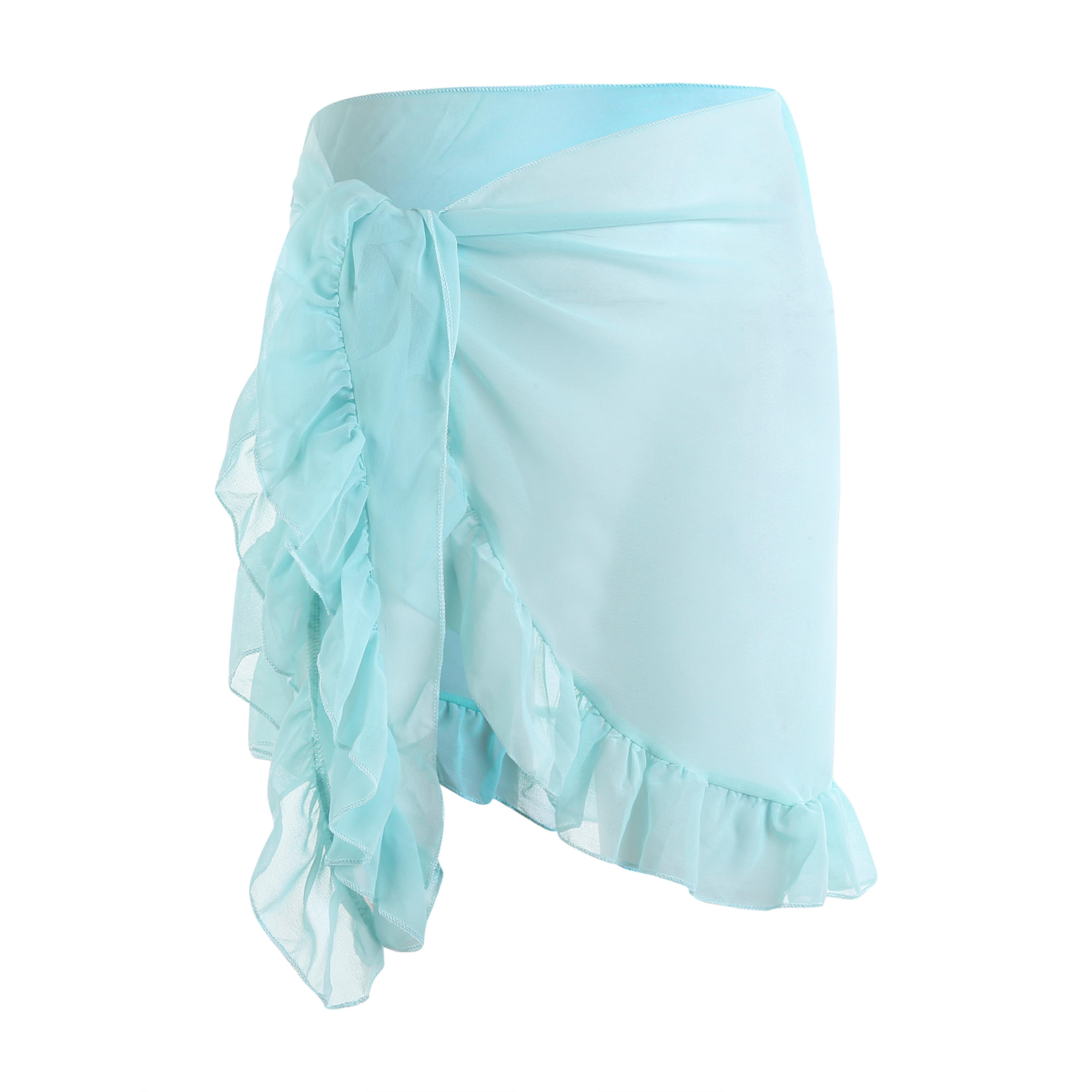 Bikini CoverUps Wrap Sarong Chiffon Swimwear Pareo Beach Skirts Kaftan 8