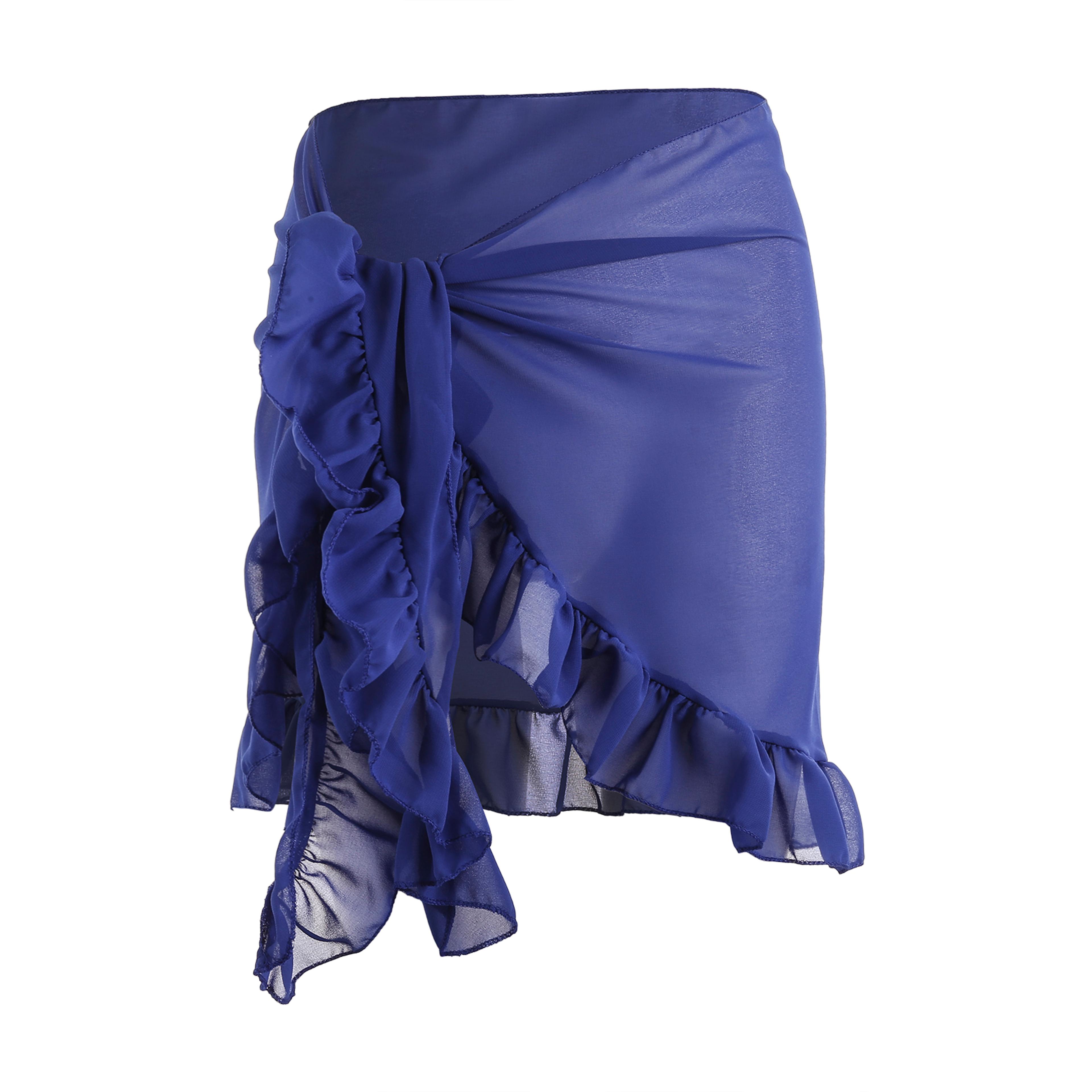 Bikini CoverUps Wrap Sarong Chiffon Swimwear Pareo Beach Skirts Kaftan 12