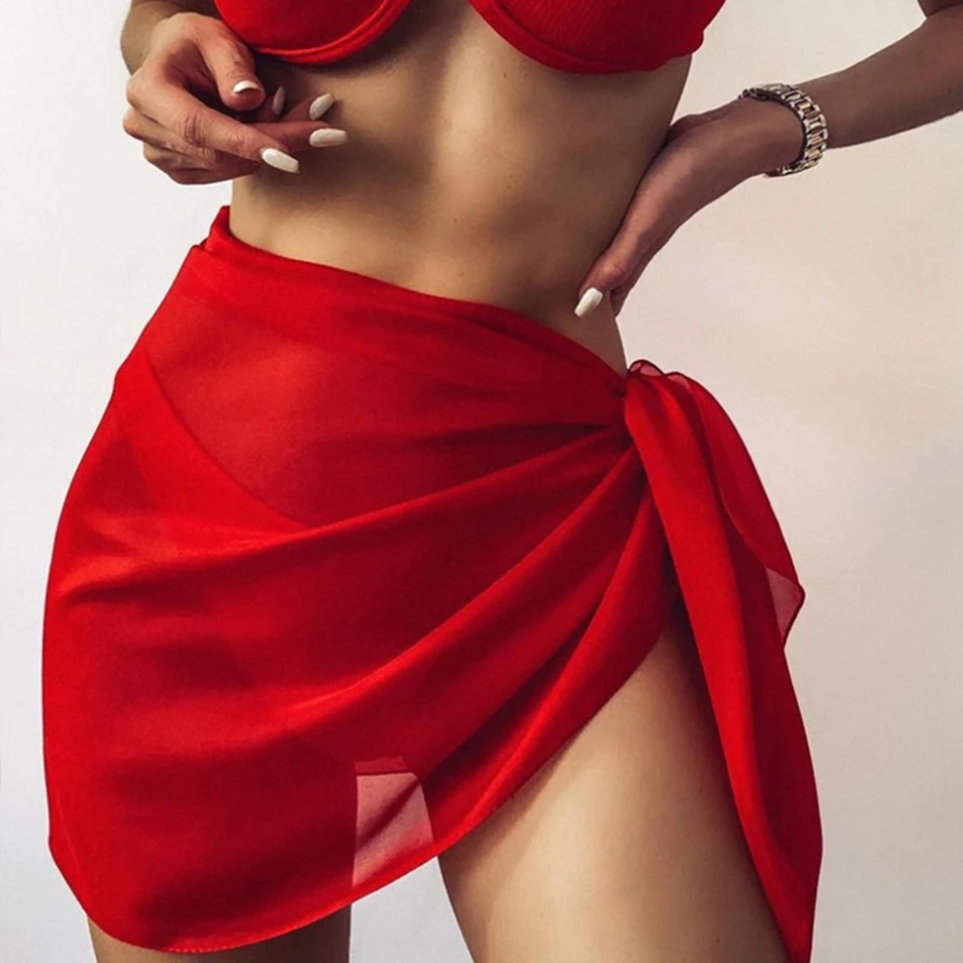 SeeThrough Scarf Cover Up Dress Chiffon Swimwear Wrap CoverUps For Women 13