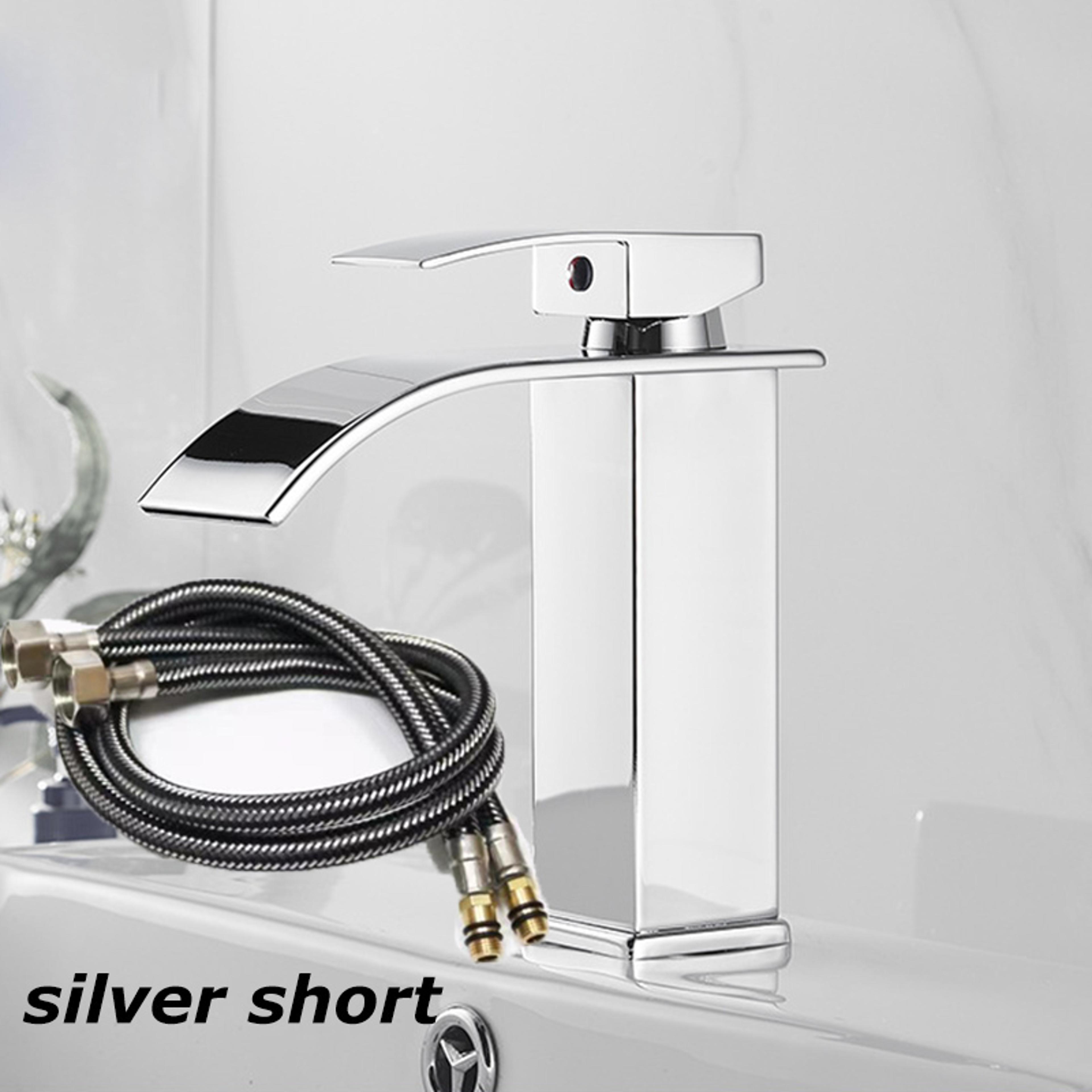 Black Waterfall Wash Basin Faucet Stainless Steel Toilet Bathroom Faucet Cold And Water 7