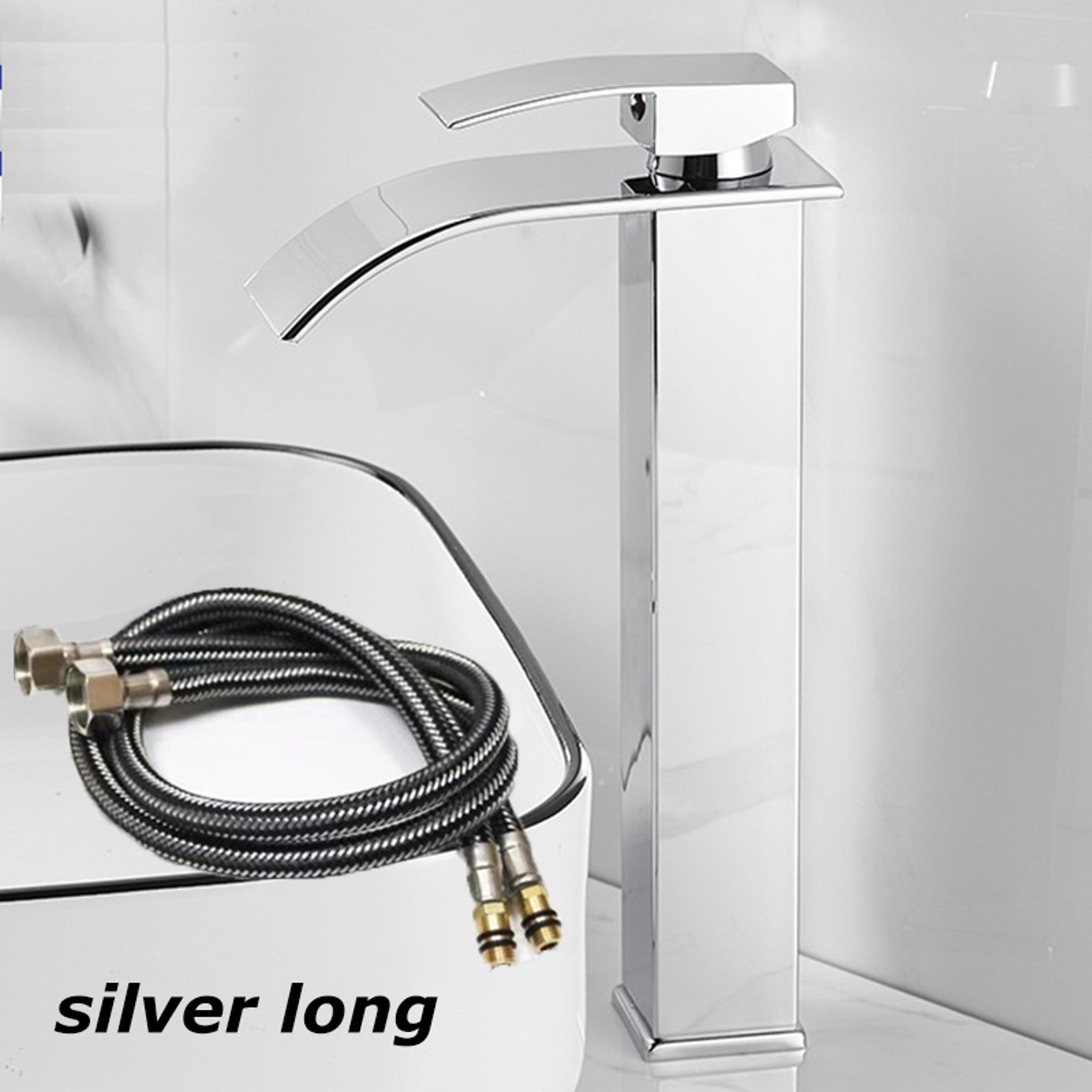 Black Waterfall Wash Basin Faucet Stainless Steel Toilet Bathroom Faucet Cold And Water 9