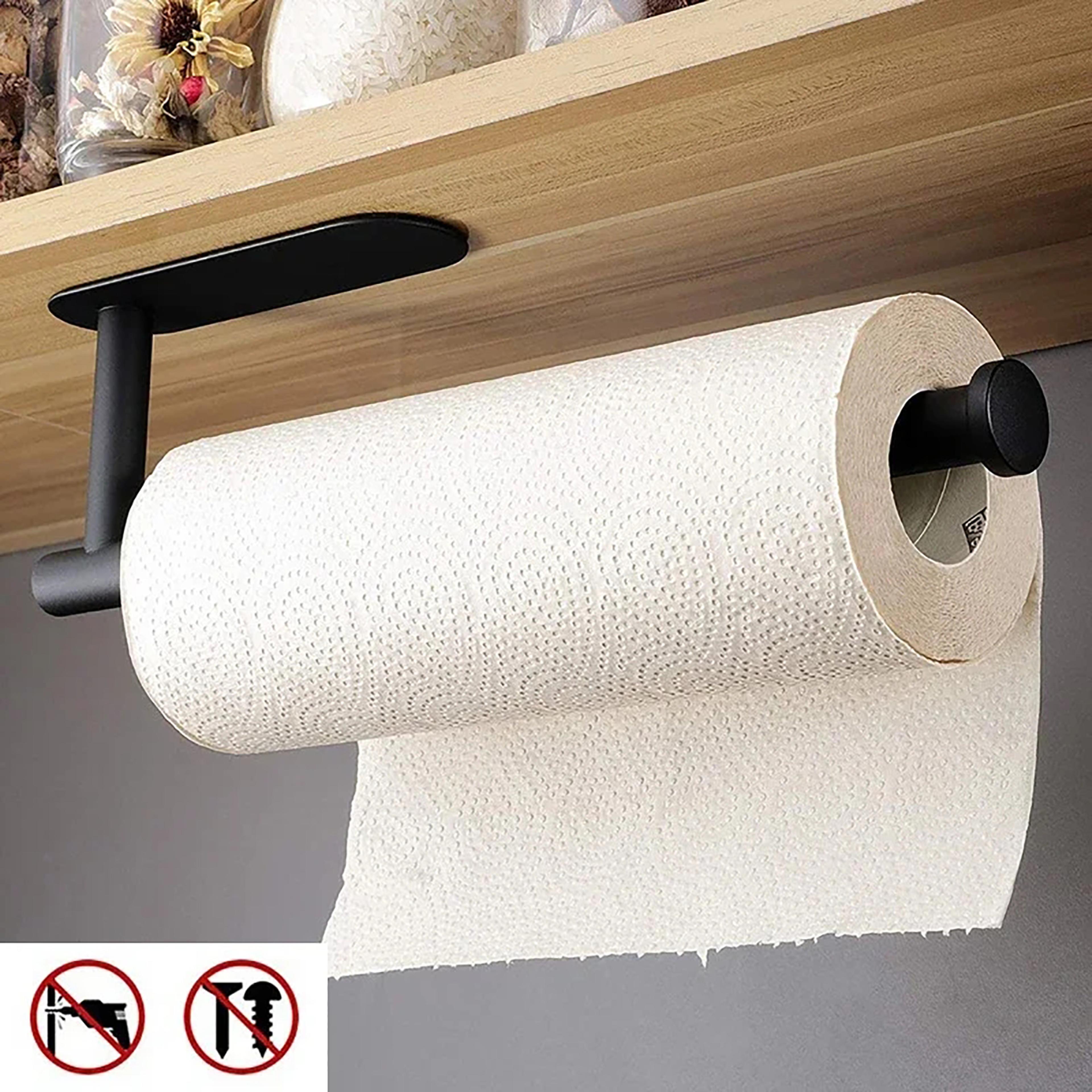 adhesive kitchen paper towel holder, toilet roll paper dispenser, napkin rack, cabinet storage, bathroom tissue hanger
