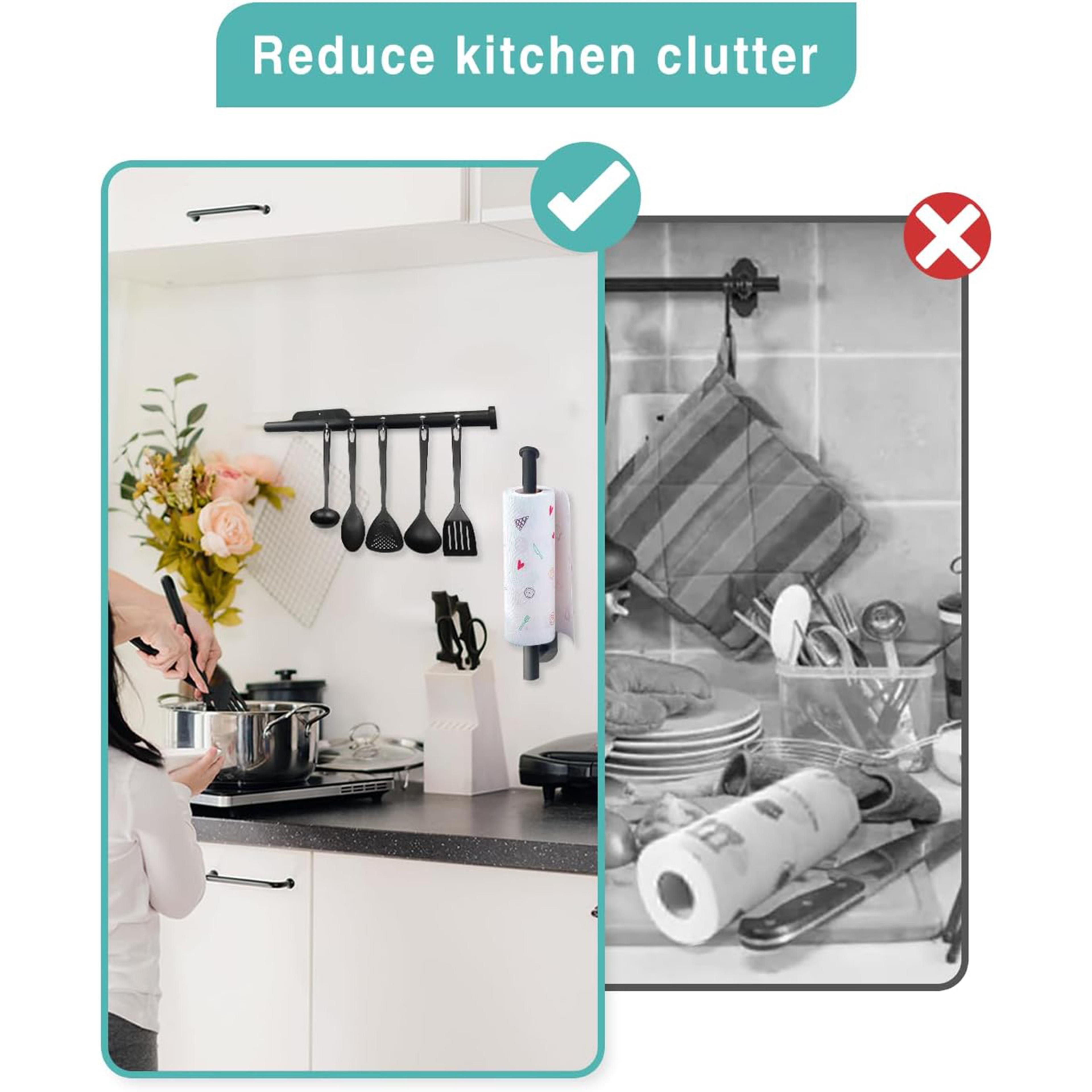 Adhesive Kitchen Paper Towel Holder Toilet Roll Paper Dispenser Napkin Rack Cabinet Storage Bathroo 3