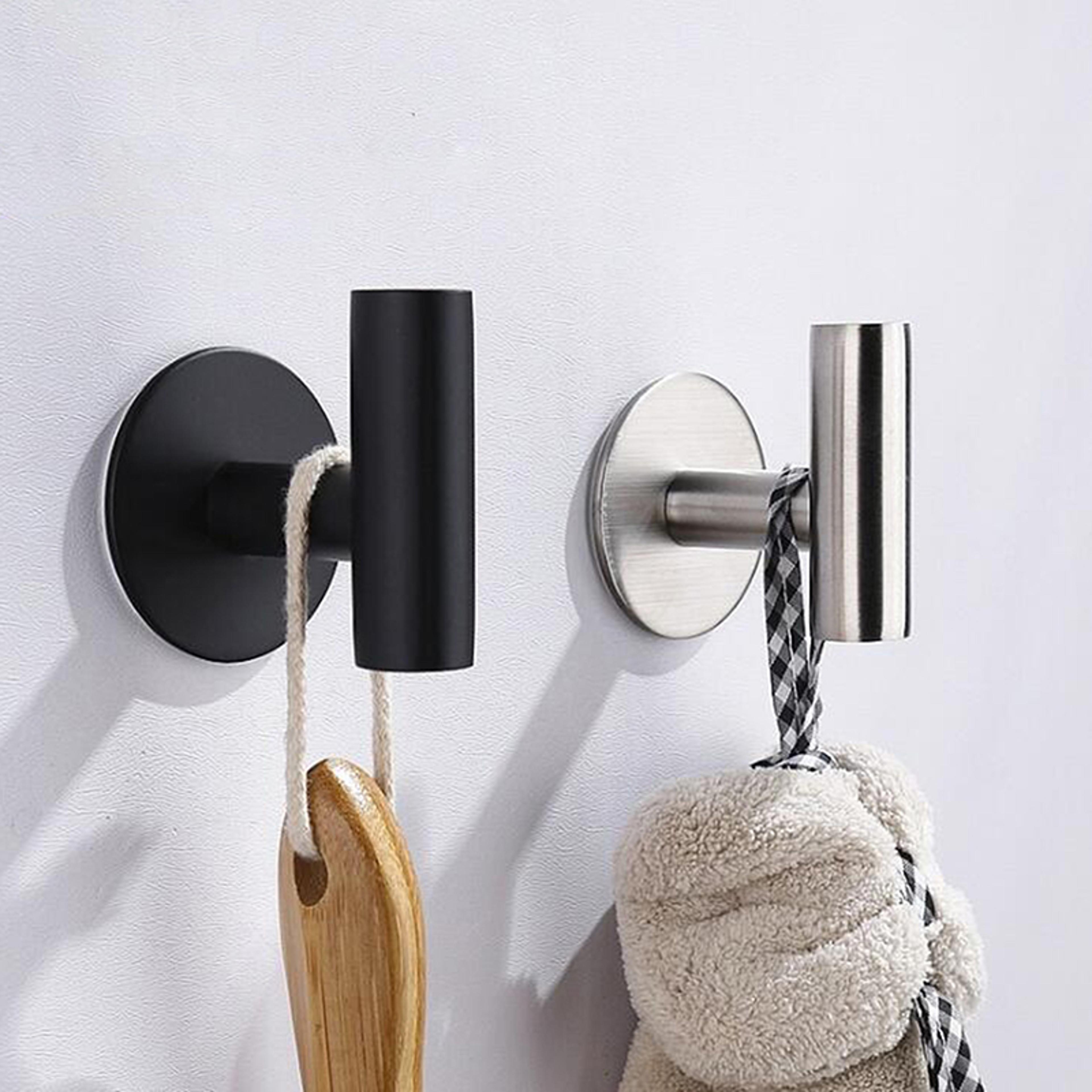 aluminum alloy coat hook hangers, self adhesive towel rack, rustproof wall hooks for kitchen and bathroom