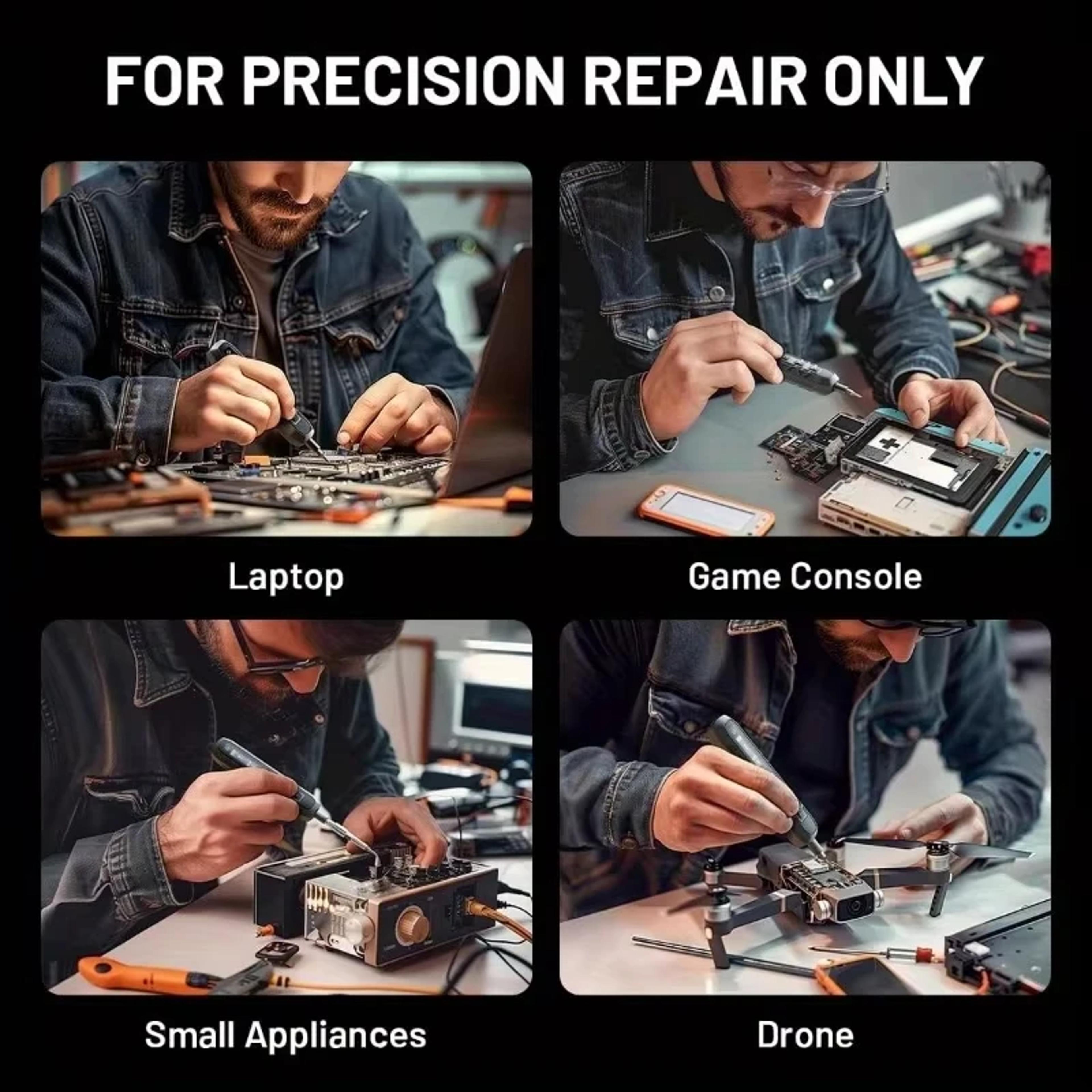 Magnetic Electric Screwdriver Set With Phillips Torx Hex Bits  LED Repair Tools Box For Men Gift 1