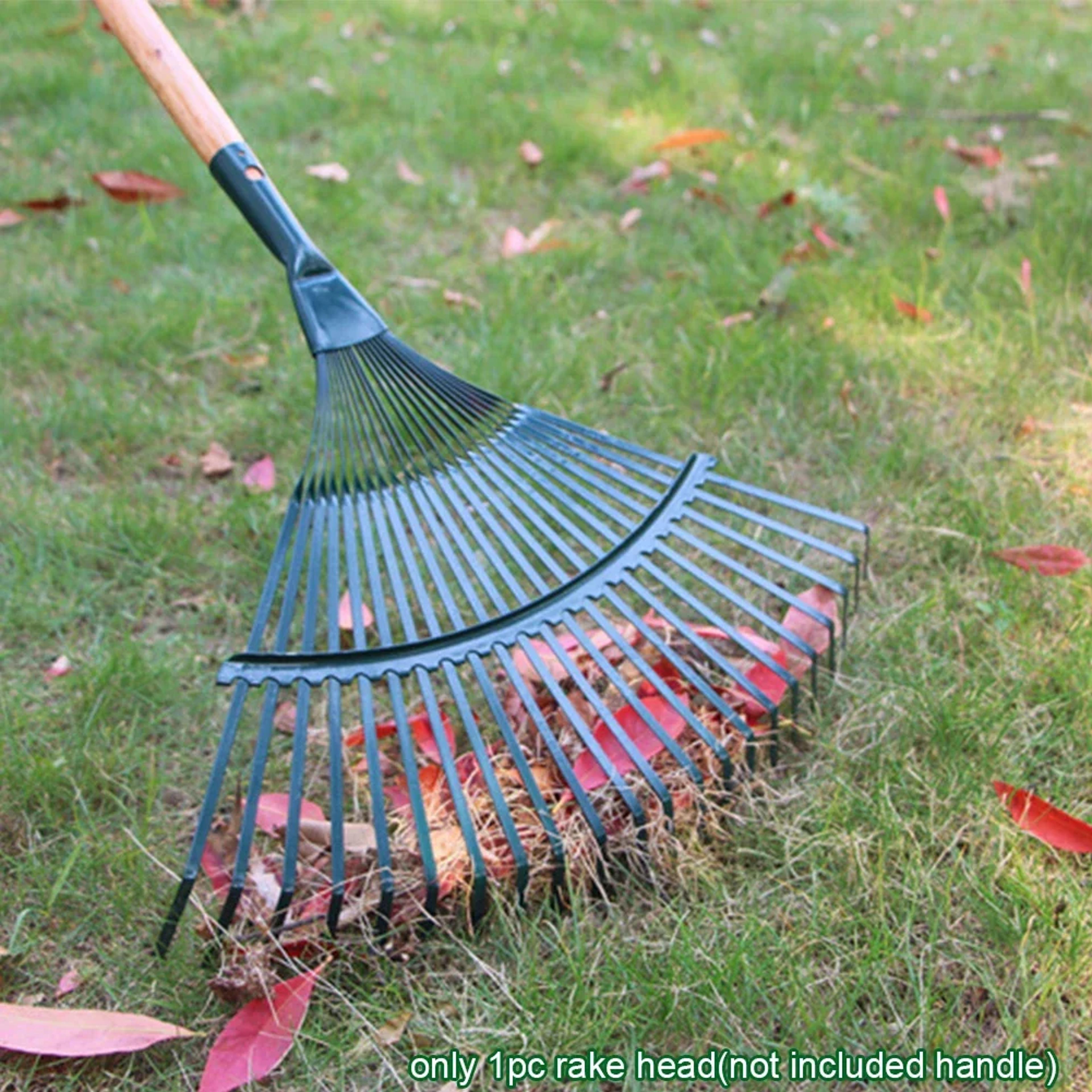 High Carbon Steel Lawn Leaves Rake Heavy Duty Steel Metal Garden Tool Without Handle 2