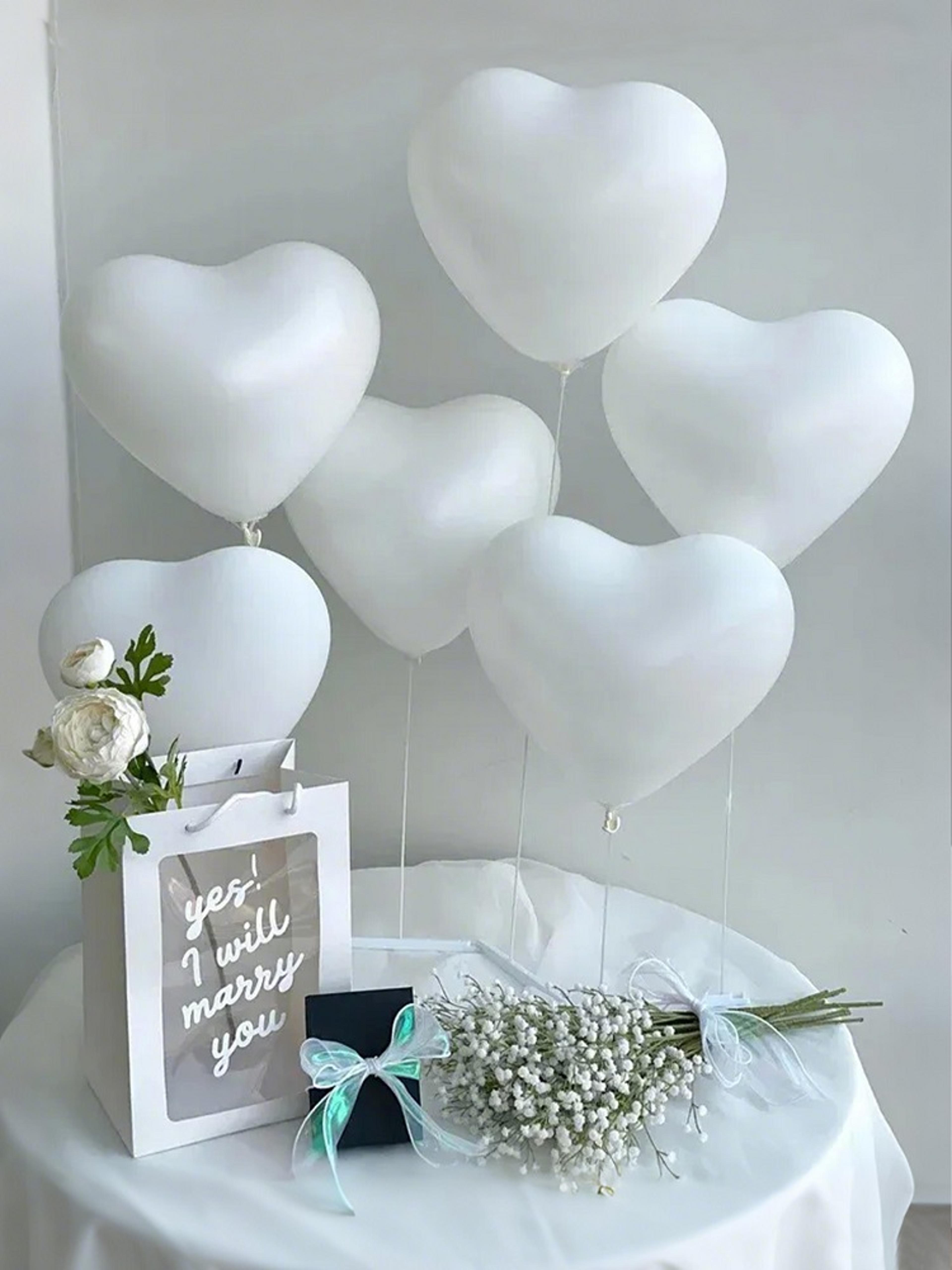 White Heart Balloons For Wedding Bridesmaids Gifts Marriage Engagement And Party Decorations 1