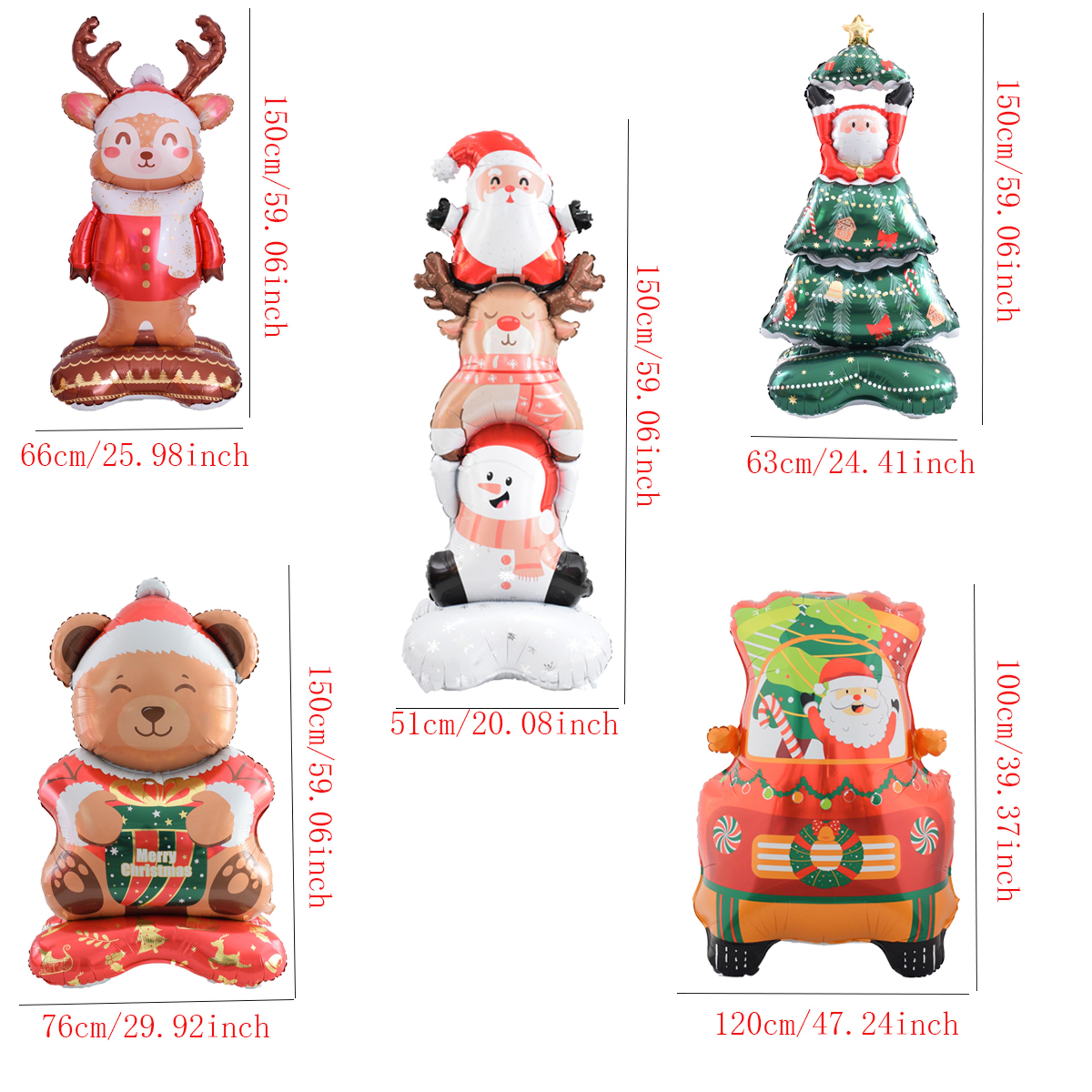 Christmas Snowman Foil Balloons Santa Claus Tree Elk Holiday Party Decorations 2