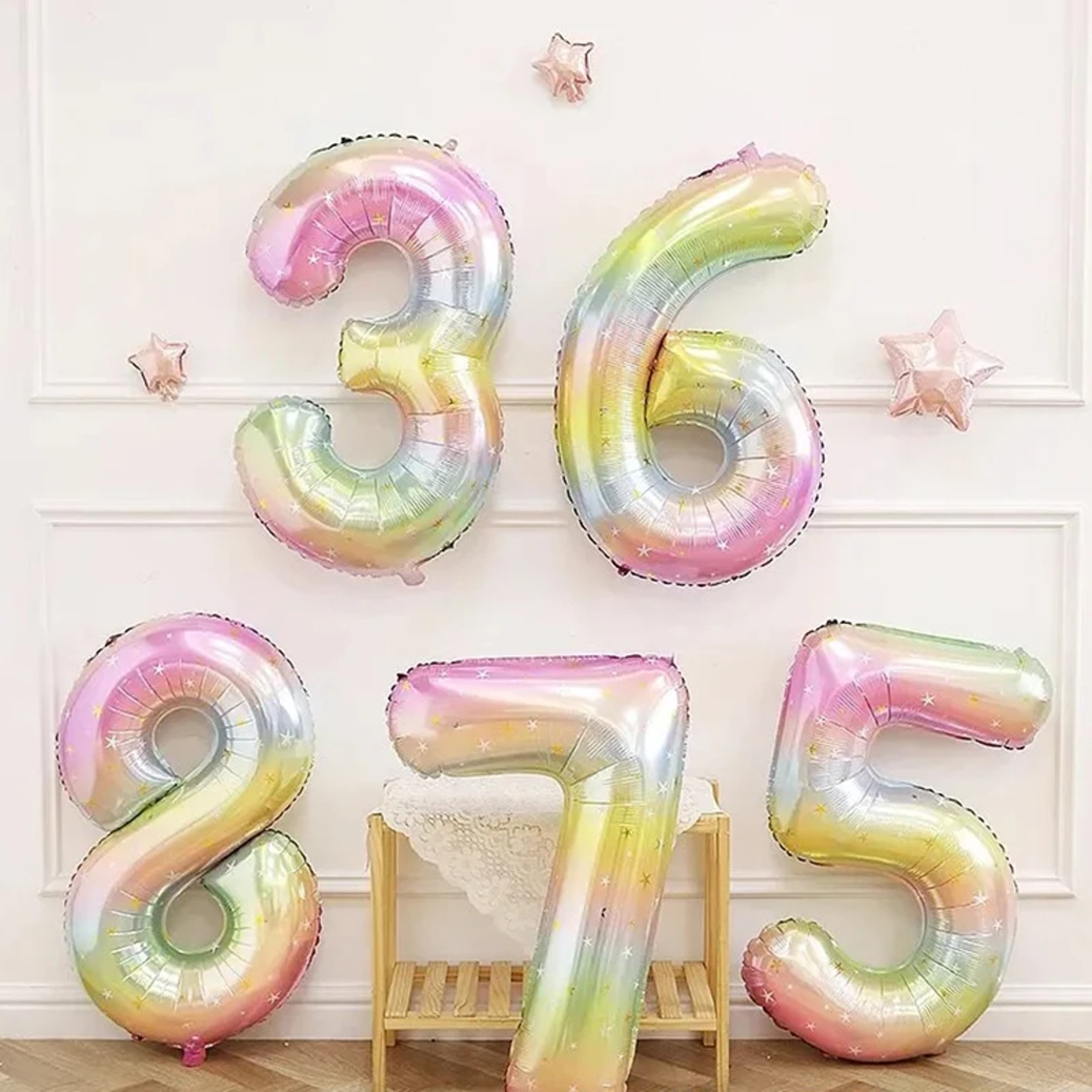 Printed Digital Foil Balloon With Stars For Birthday Anniversary Holiday Celebrations 0