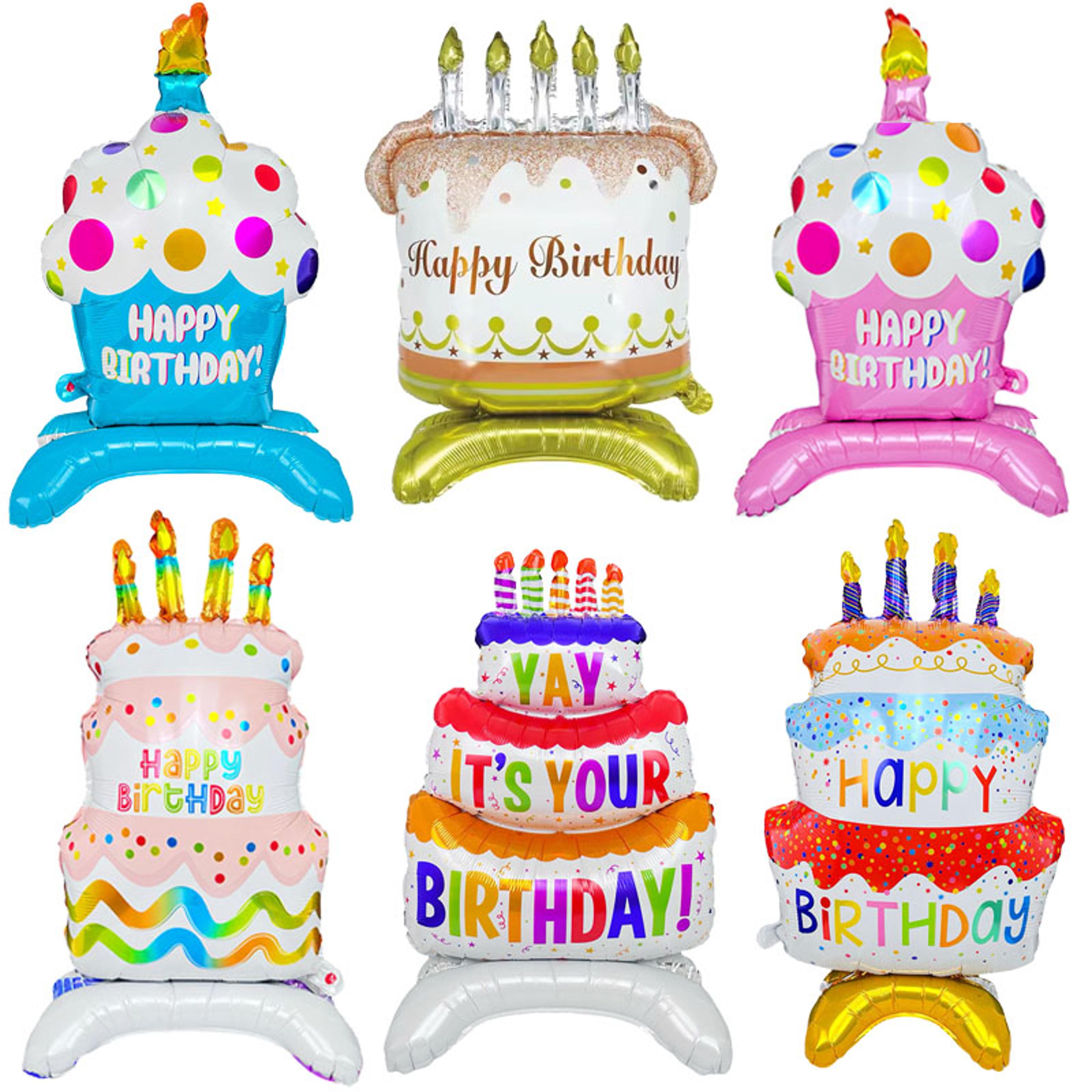 cute cake balloon, base standing foil balloon, kids birthday party decor supplies