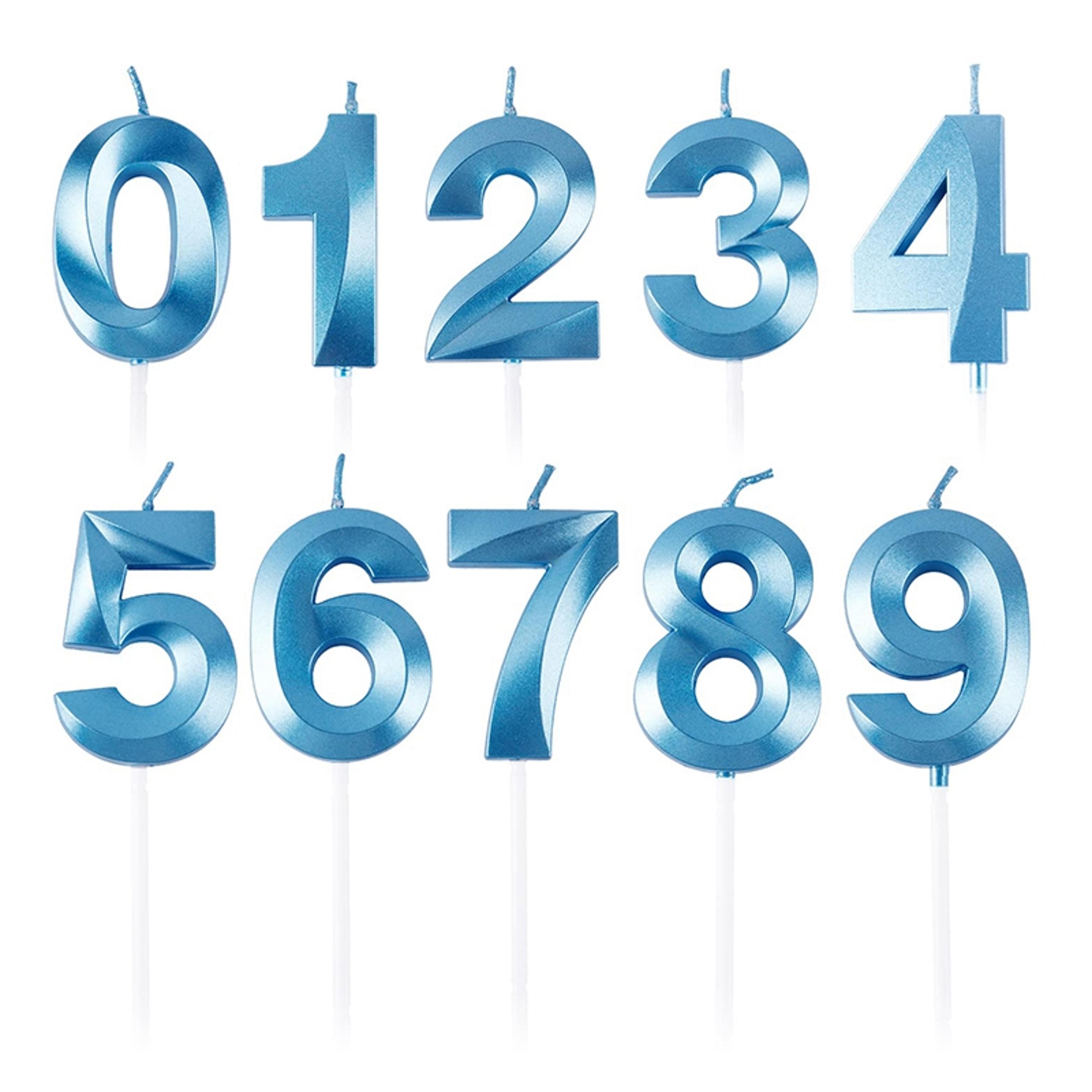 Blue Pink Number Candles Cake Topper For Birthday Baby Shower Decorations 0