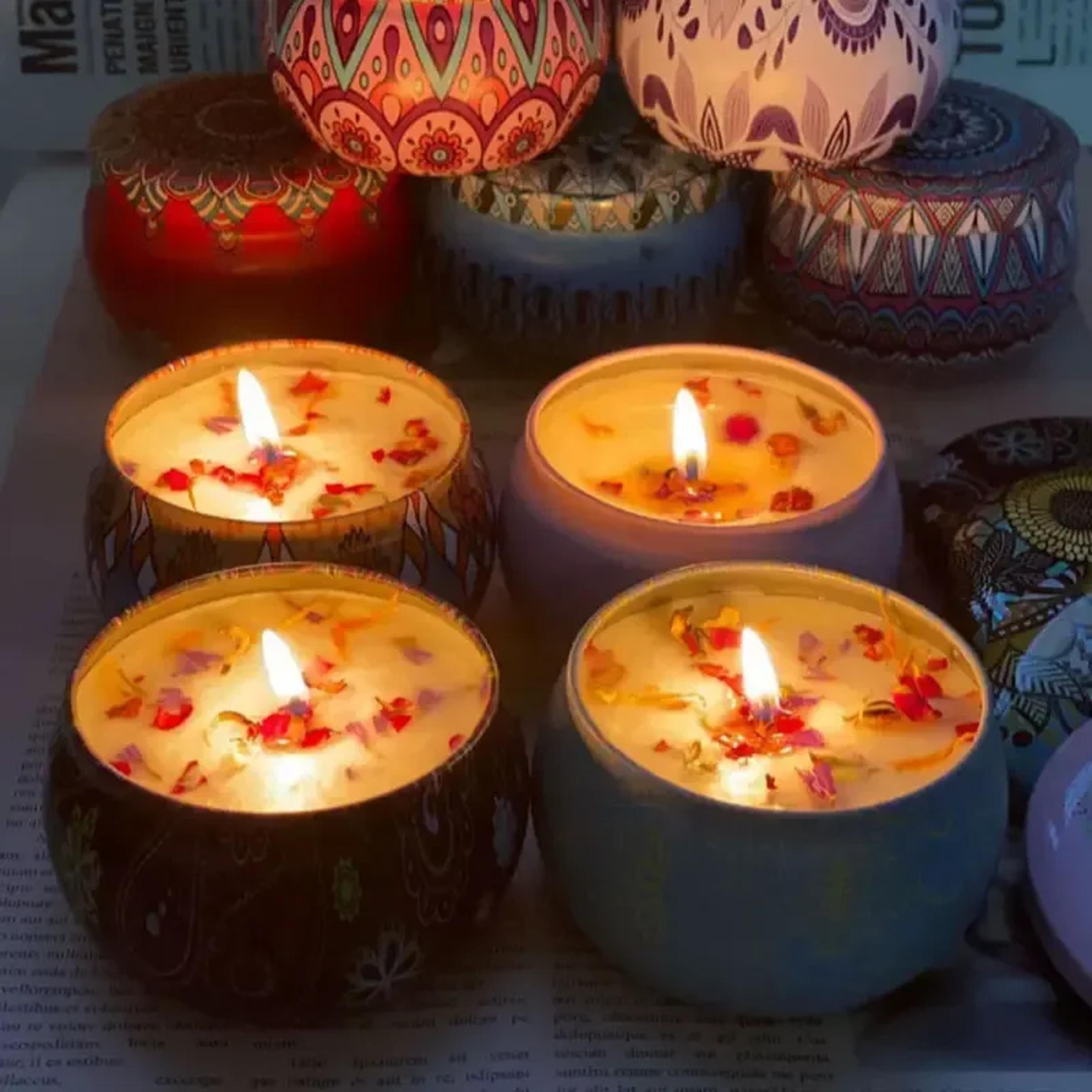 Scented Candles With Natural Dried Flowers By Gbbma For Relaxing Indoor Aromatherapy 4