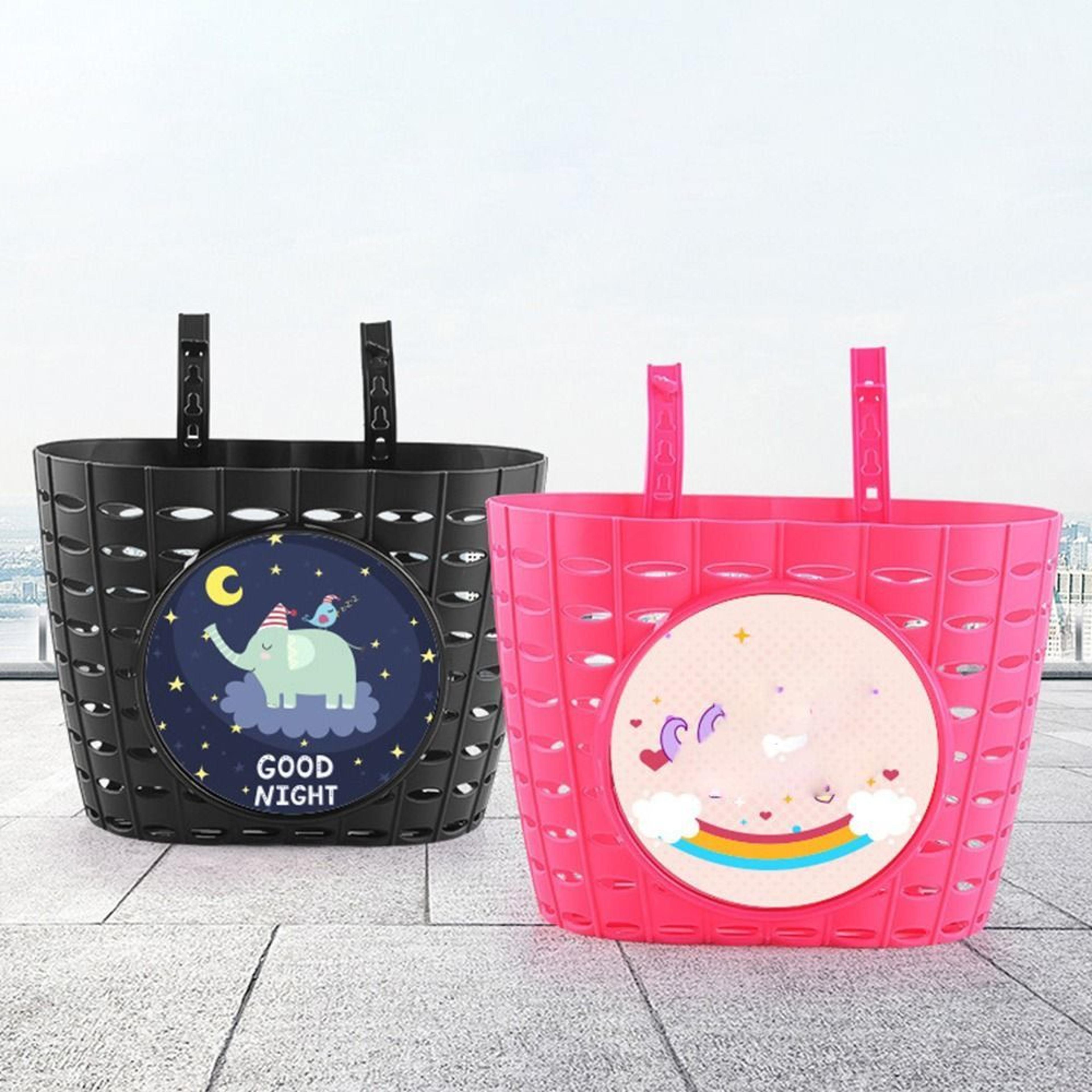 Scooter Front Basket With Sticker Bicycle Storage Bag Cycling Accessory For Kids 0