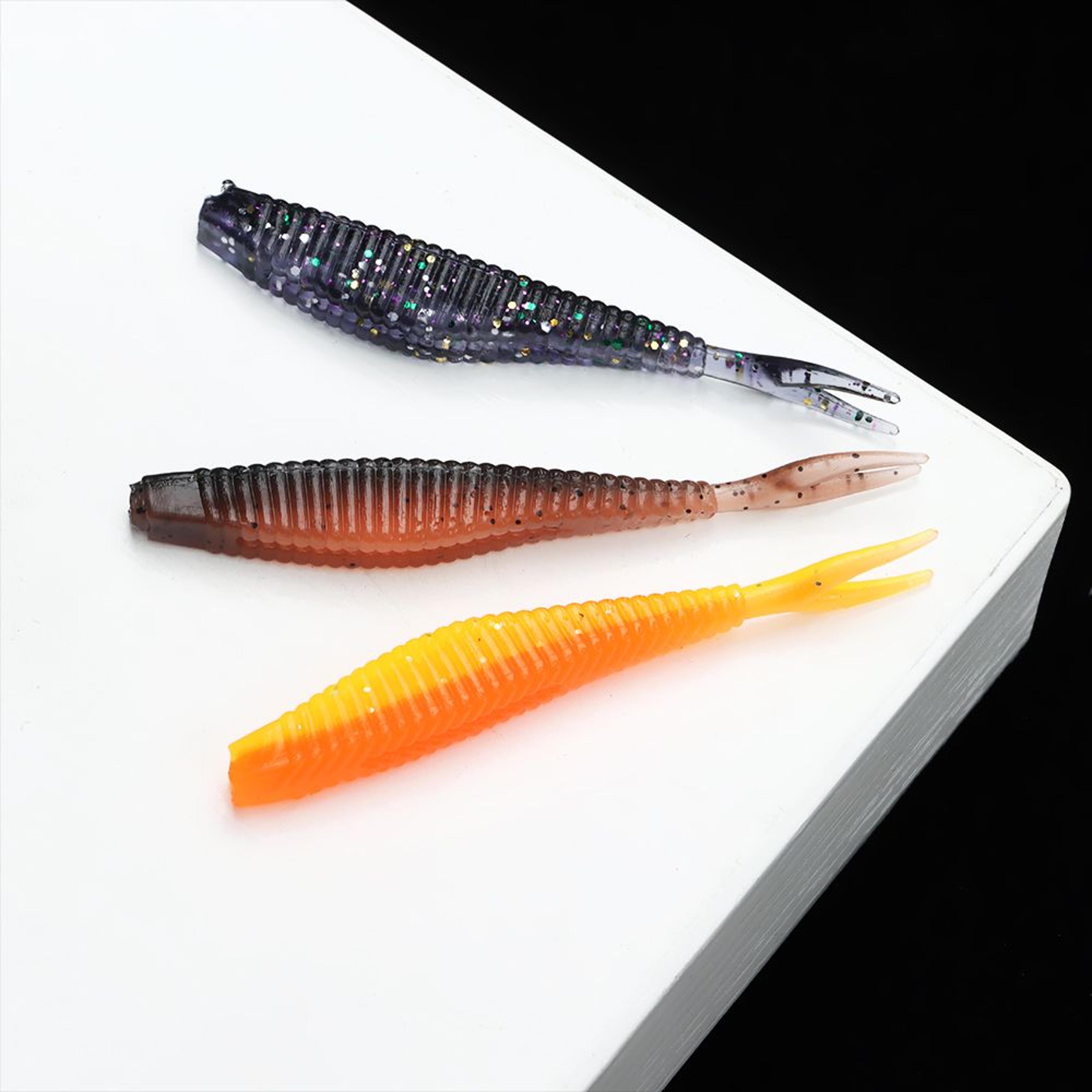 Forked Tail Fishing Worm Bait Multicolor Soft Silicone Fishing Bait Fishing Tackle Accessories 1