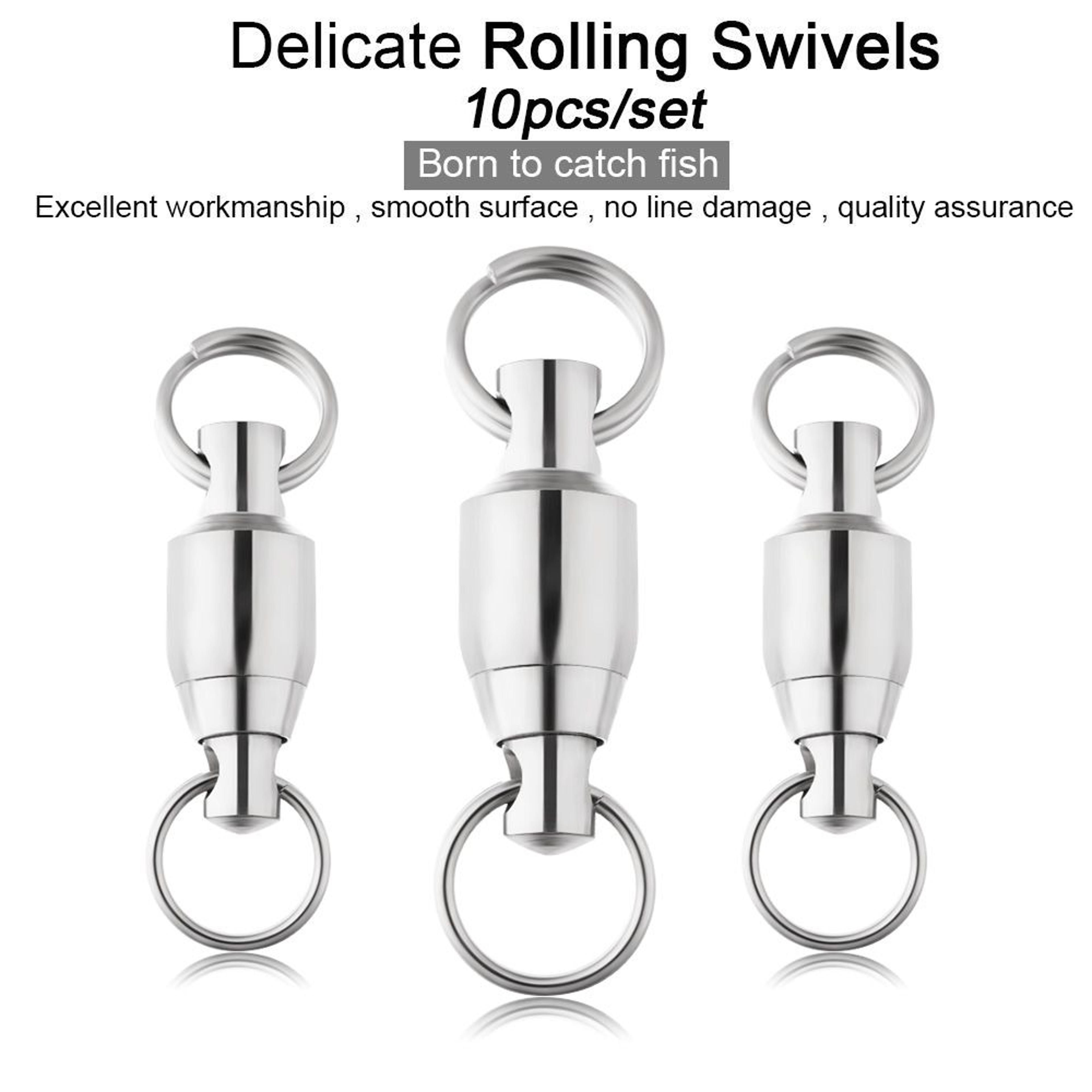 heavy duty barrel fishing rolling swivel stainless steel connector bearing solid ring tackle accessories