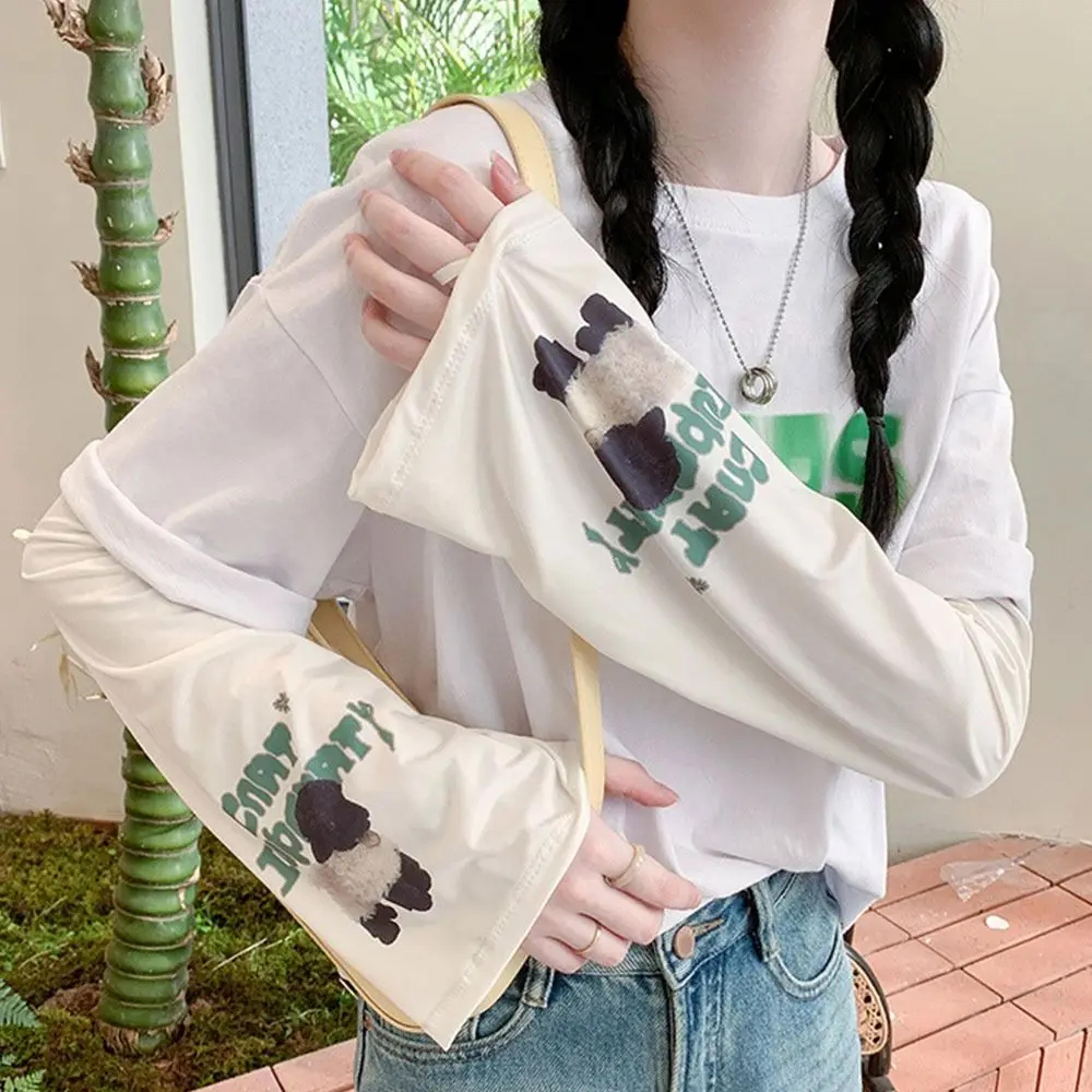 Outdoor Driving Arm Cover Fashion Gauze Sun Protection Sleeves AntiSunburn Womens Loose Arm Protect 11