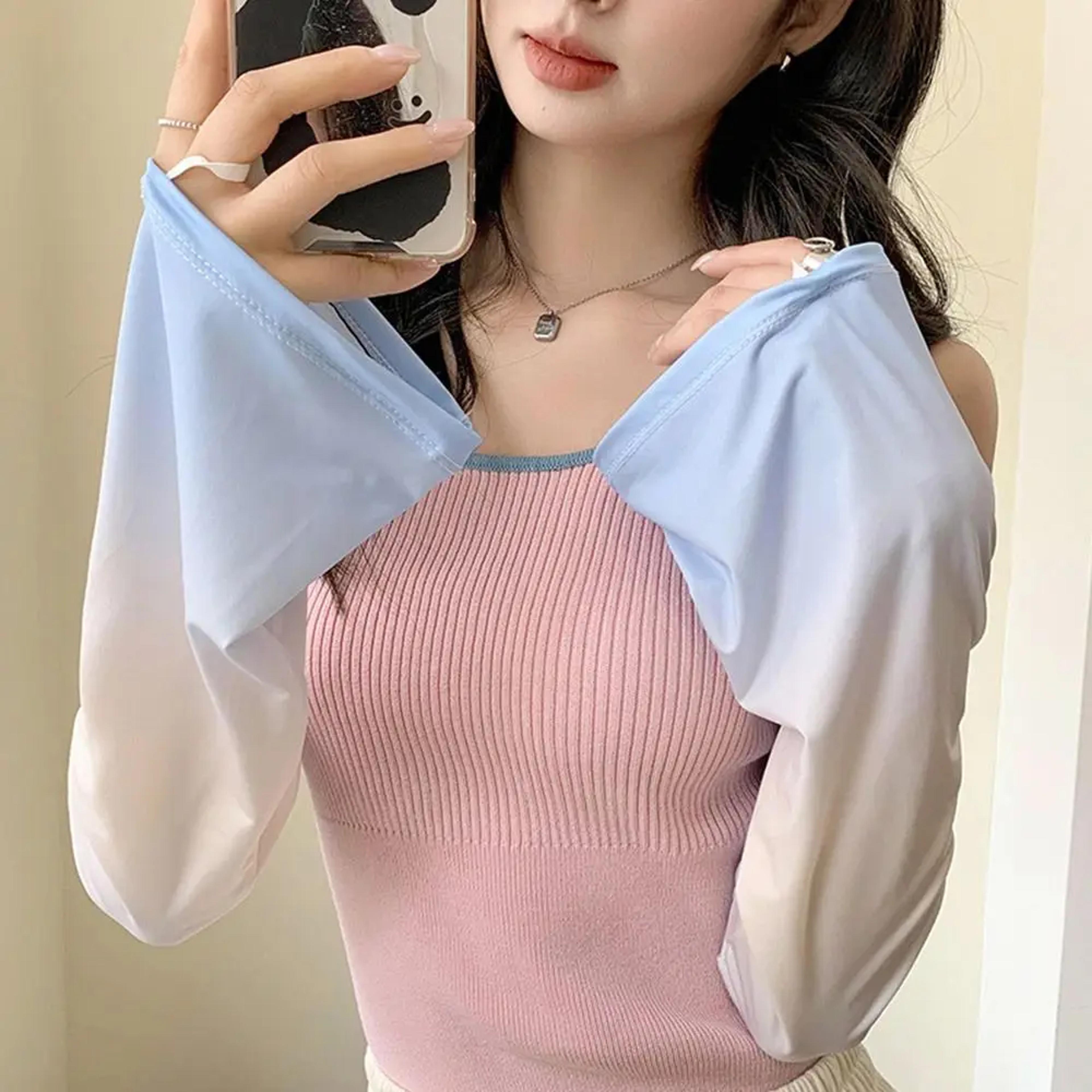 Outdoor Driving Arm Cover Fashion Gauze Sun Protection Sleeves AntiSunburn Womens Loose Arm Protect 14