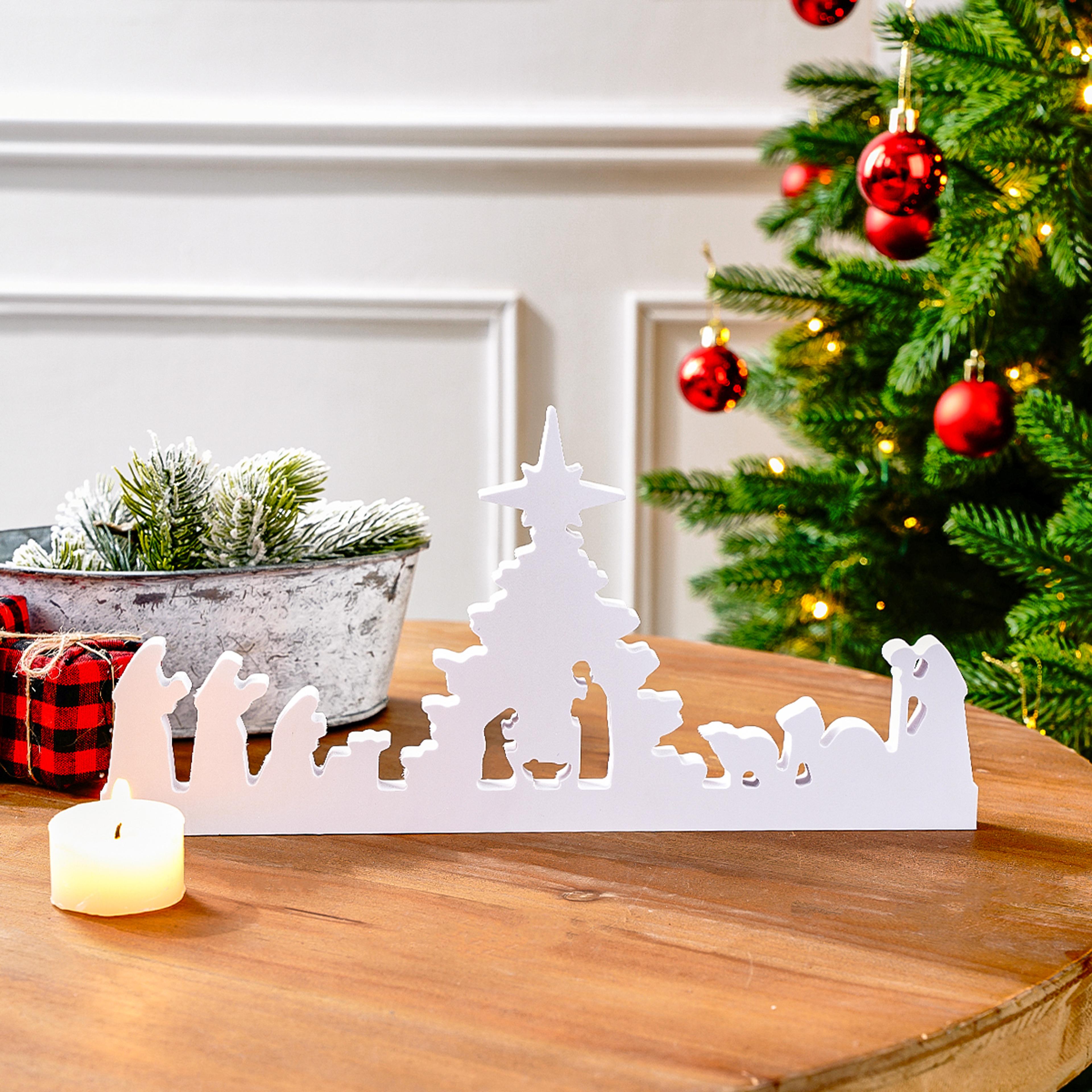 White Snowflake Board Christmas Desktop Decorative Item 5