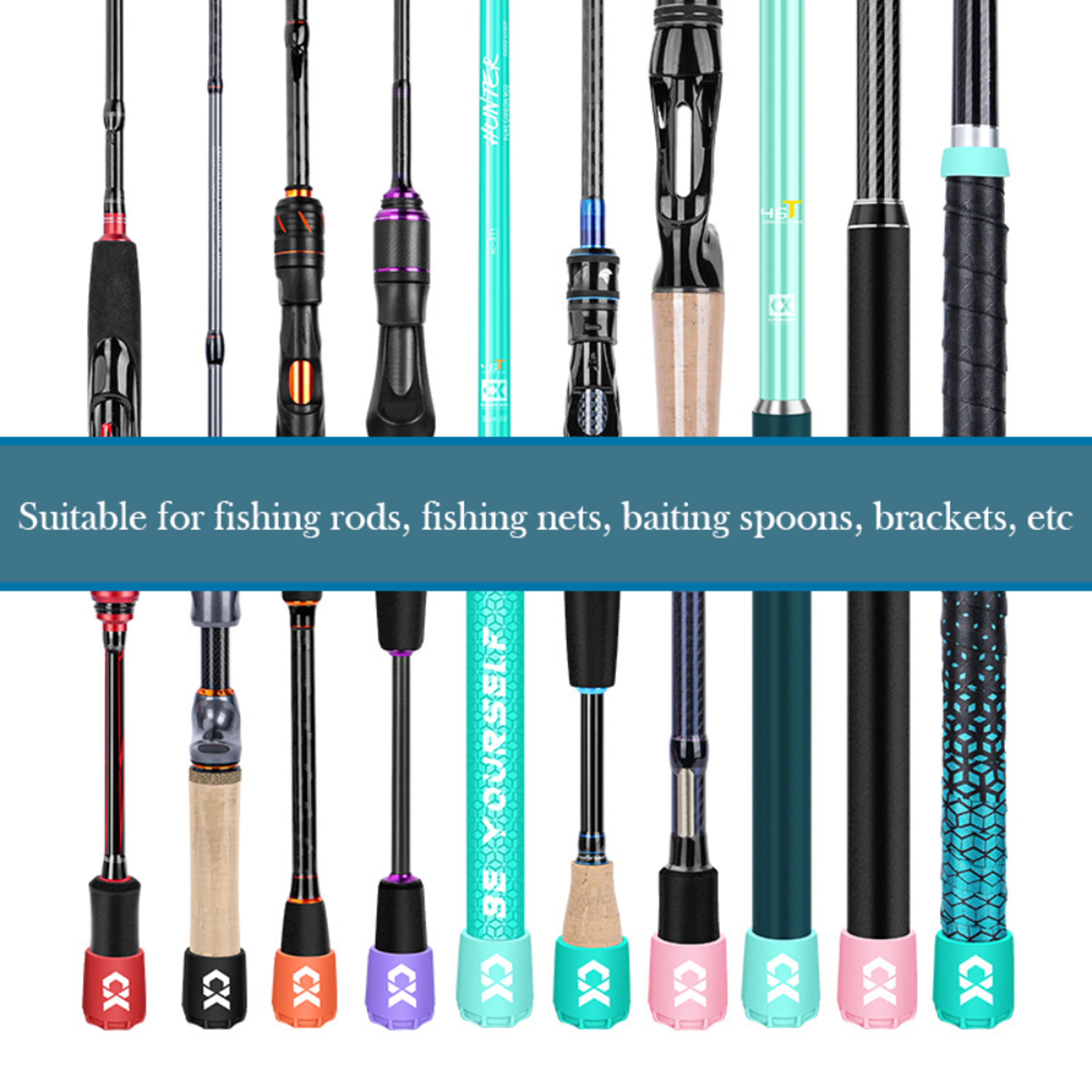 Elastic Silicone Fishing Rod End Cap Lightweight Durable Protector Case For Carp Rod Tail 3