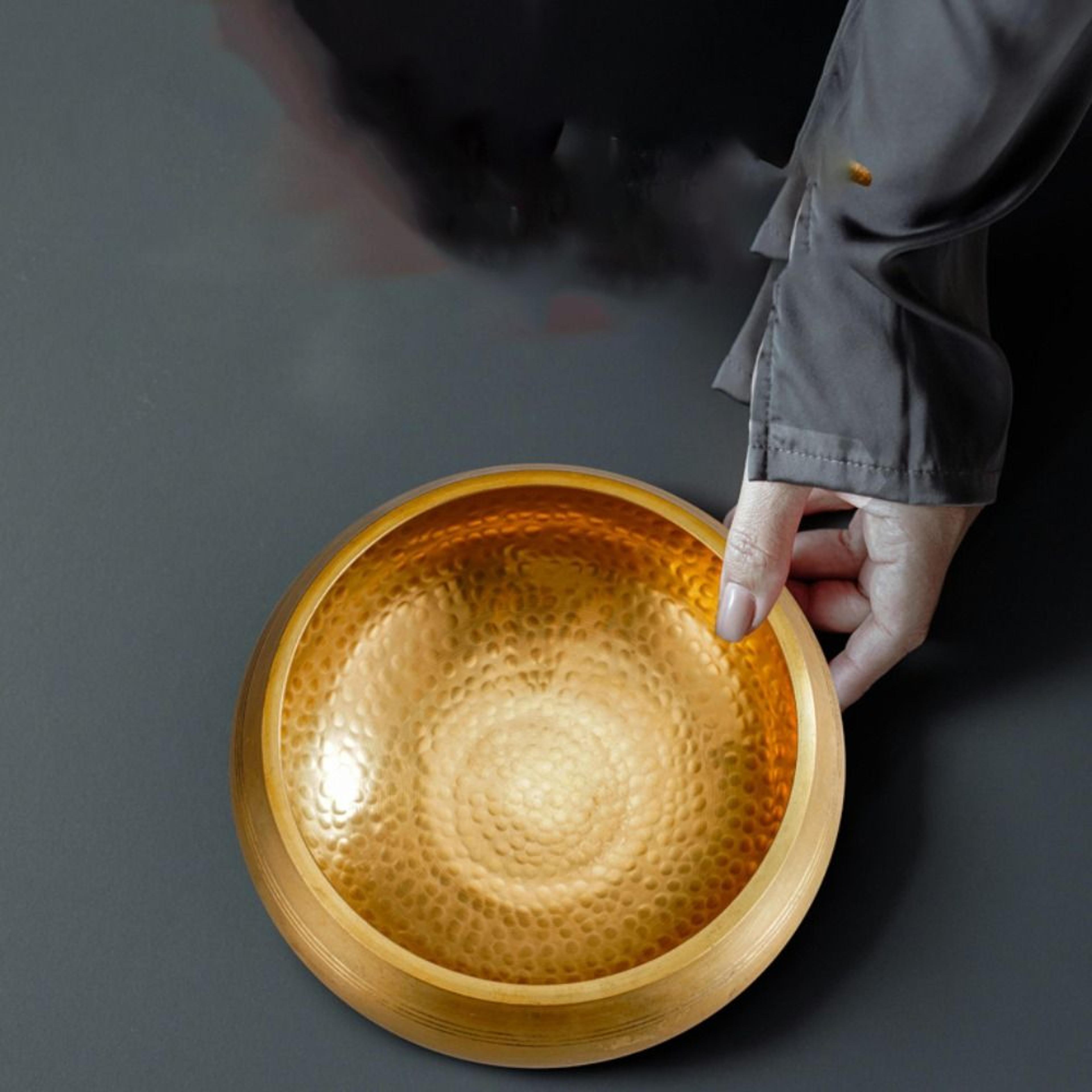 Copper Singing Bowl Set For Stress Relief Buddha Meditation Therapy Handmade Sound Therapy Yoga Bow 4