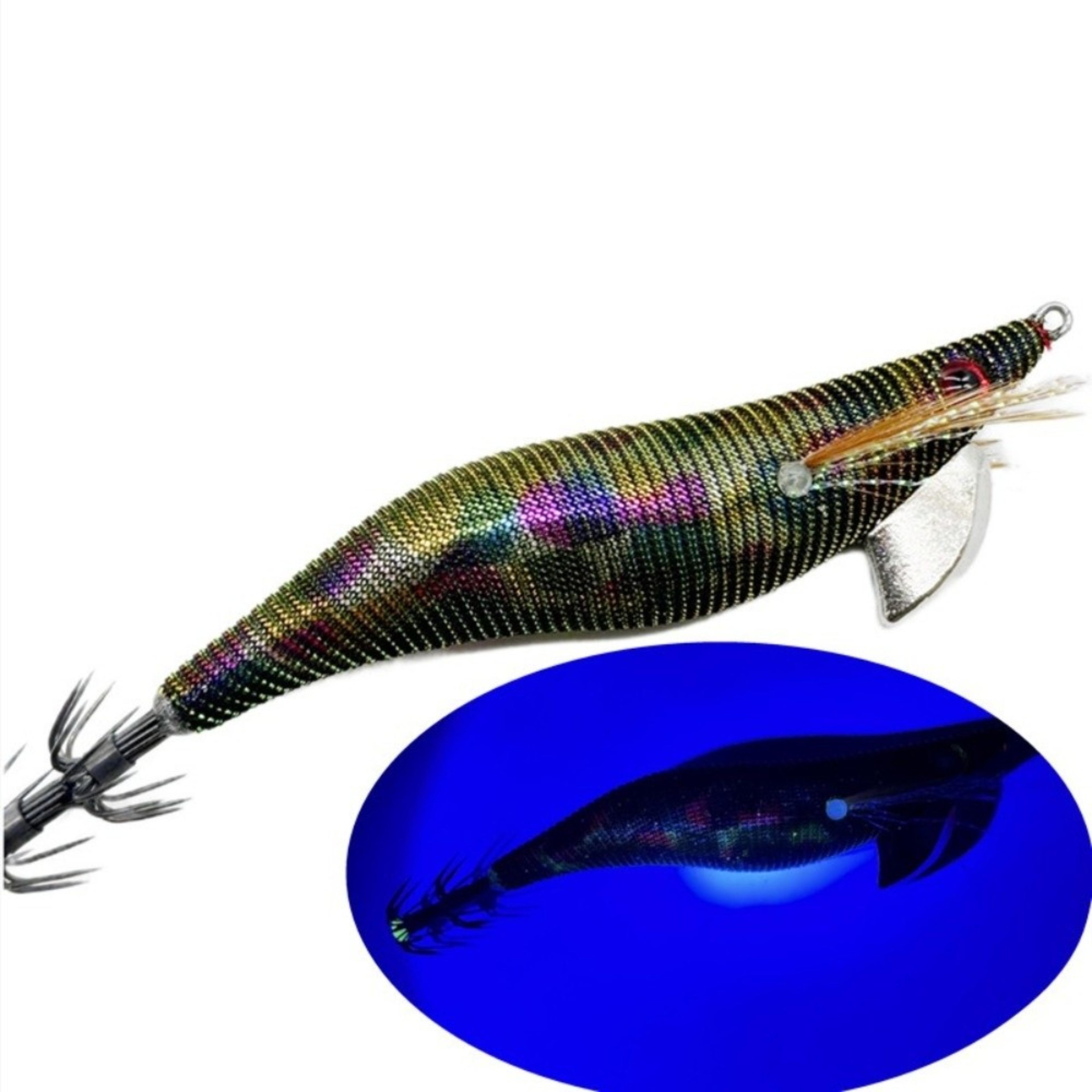 Glow UV Jigging Lure Egi Bait Lure Light Cloth Squid Jig For Octopus Night Fishing 2