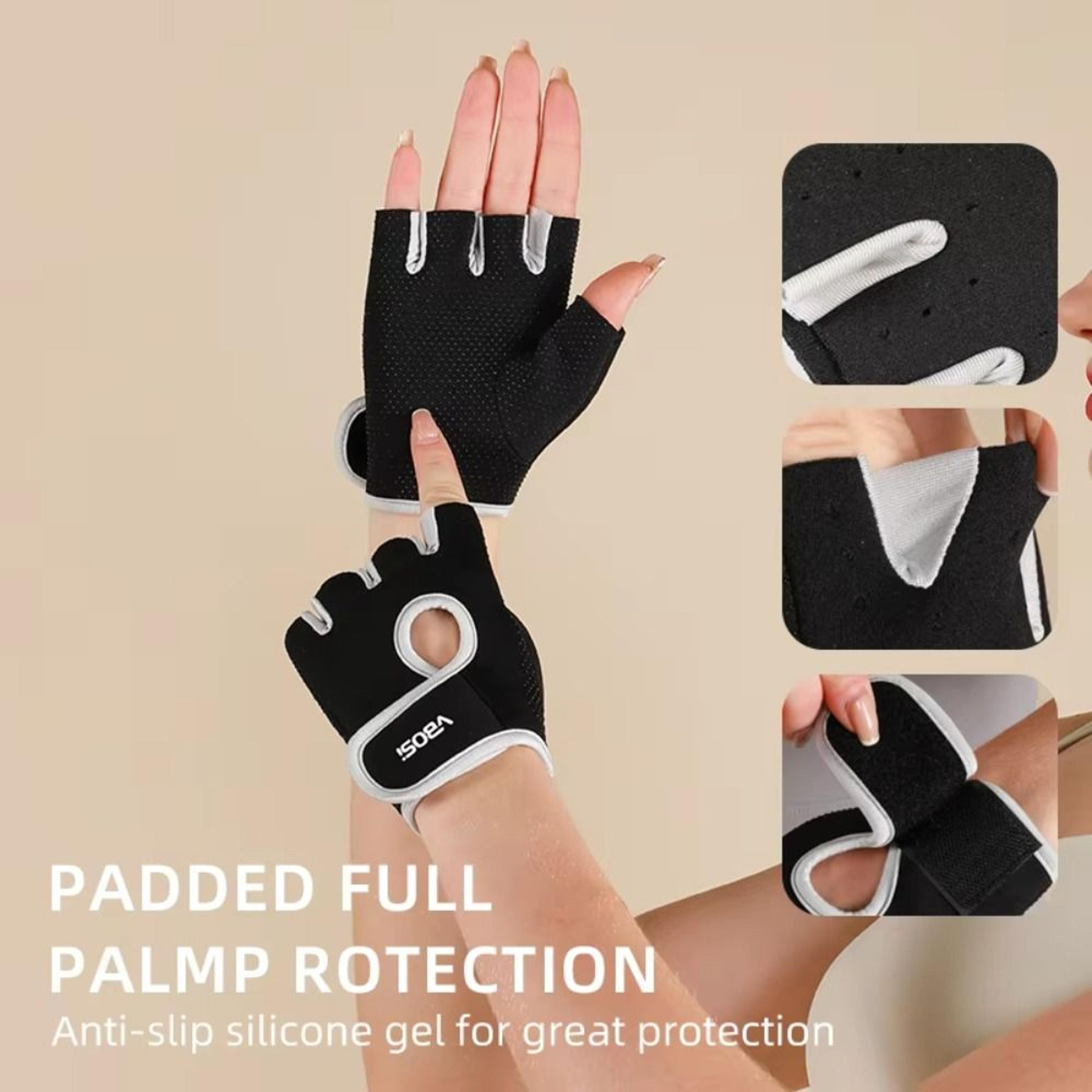 Elastic Compression Half Finger Cycling Gloves Black Grey Pink Cotton Polyester Finger Brace For Gy 2