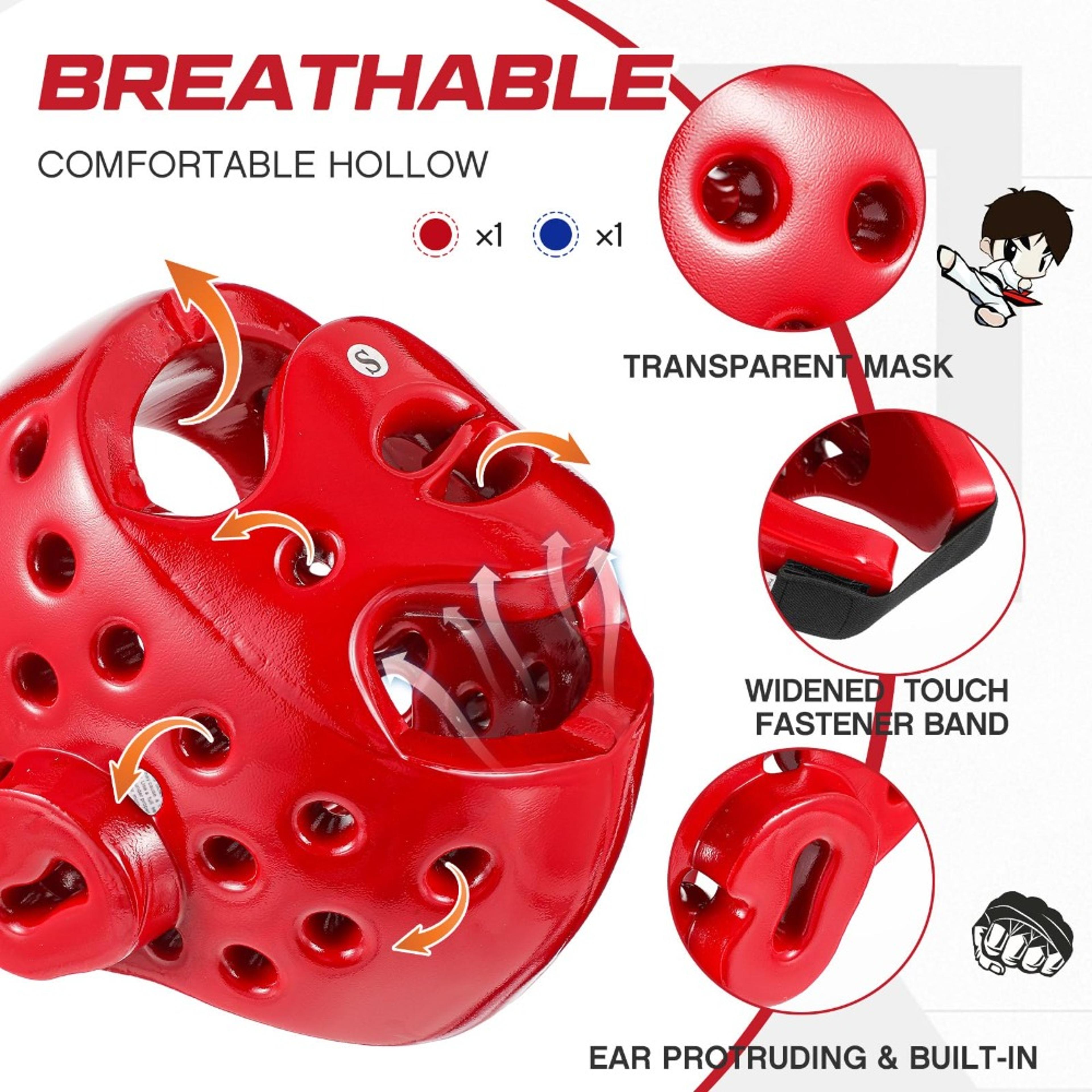 Sturdy Head Guard Lightweight Kid Taekwondo Helmet Breathable Martial Arts Mask Flexible Taekwondo  3